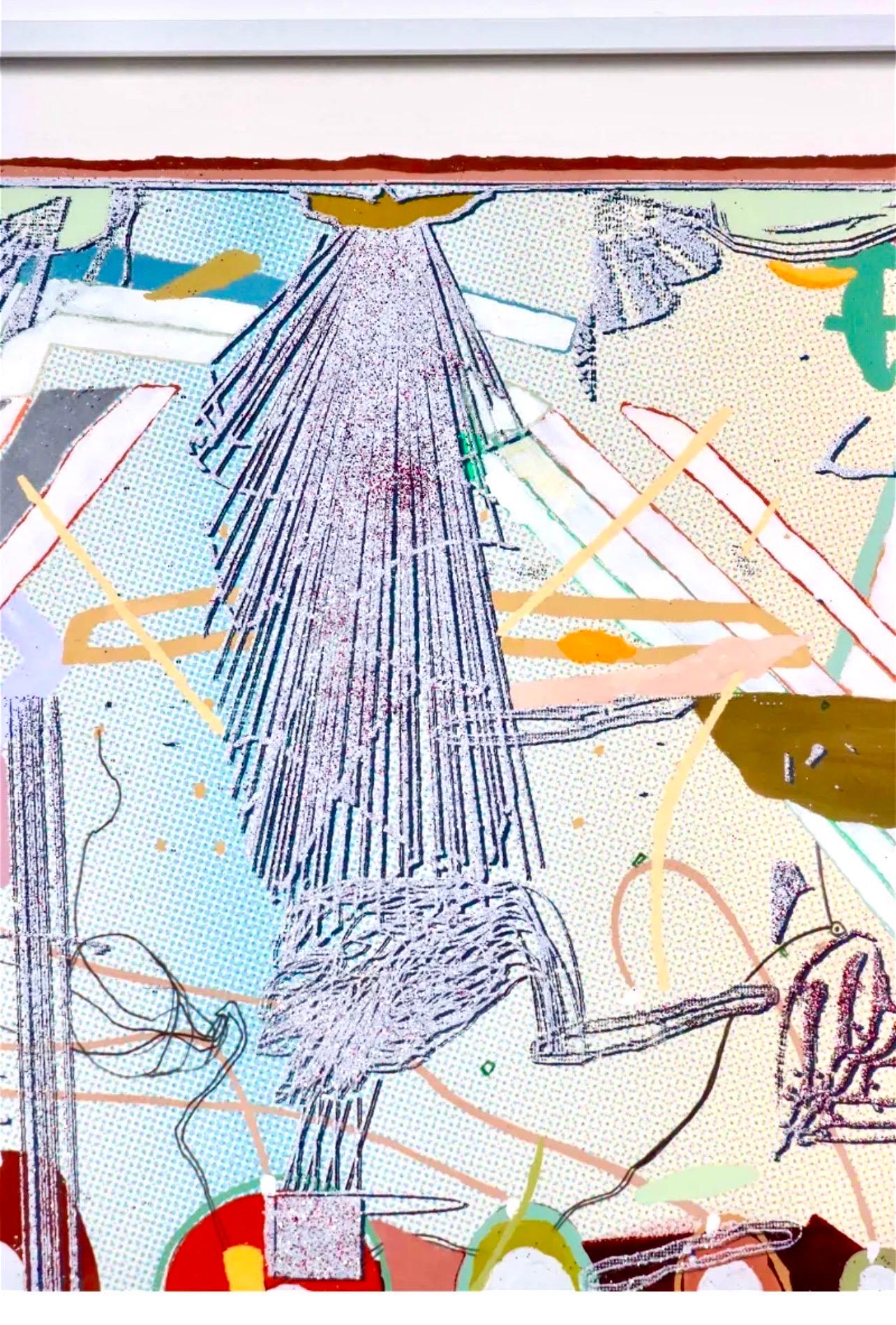 Mixed Media Painting Siebdruck, Glitter Metal Flake, Acrylfarbe Darren Goins im Angebot 2