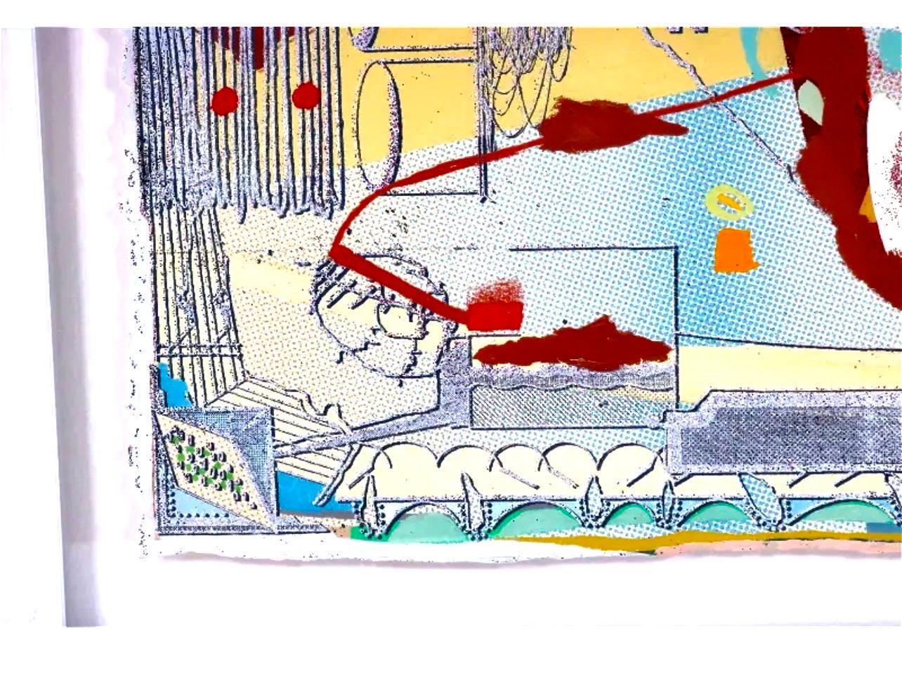 Mixed Media Painting Siebdruck, Glitter Metal Flake, Acrylfarbe Darren Goins im Angebot 4