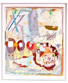 Pittura a tecnica mista serigrafia, scaglie di metallo glitterato, pittura acrilica Darren Goins