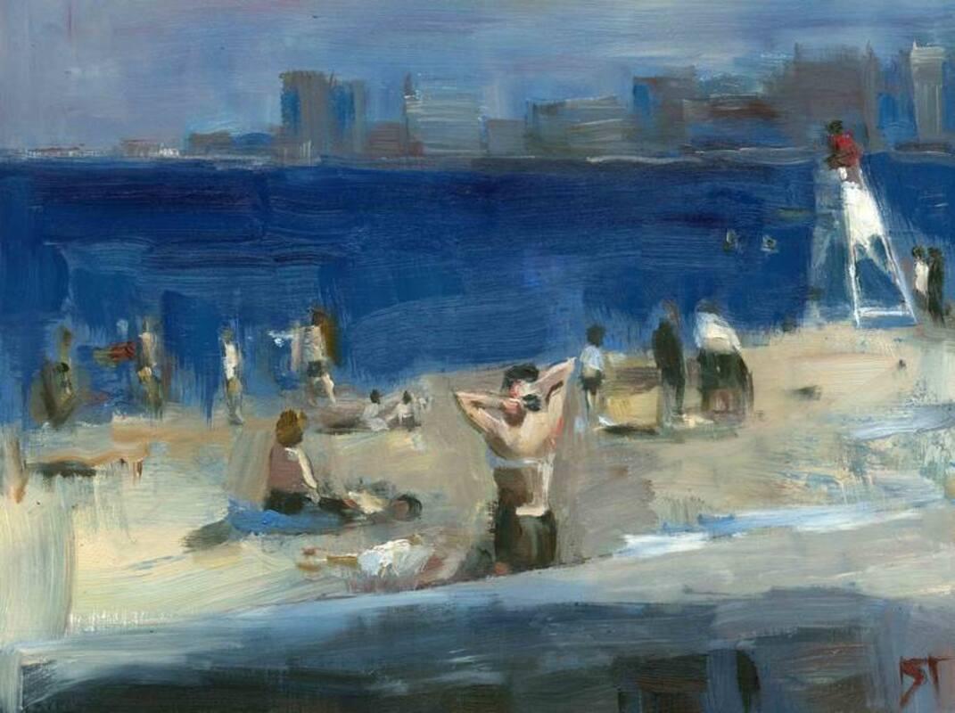 Darren Thompson Abstract Painting - Montrose Harbor, 1977