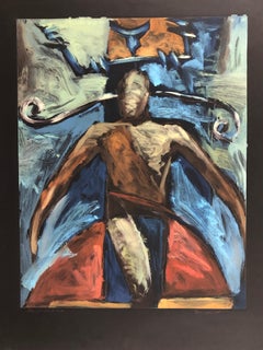 Gahn Portrait 120, Darren Vigil Gray, contemporary Apache black red blue green