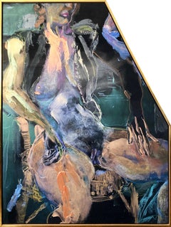 Monday's Muse, Large Abstract Nude Painting by Darryl Hughto