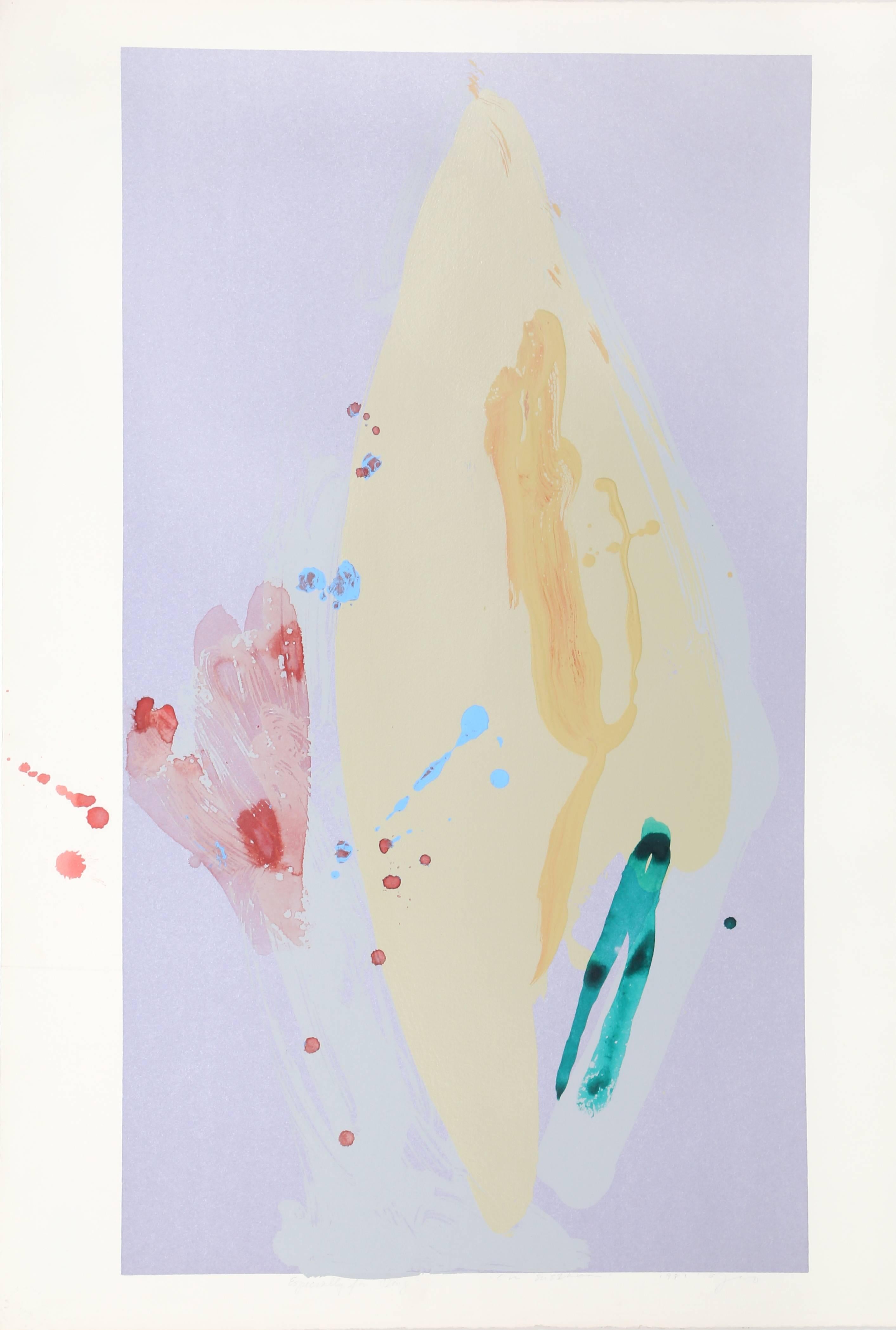 Oh Oh, Susanna, Abstraktes Gemälde und Siebdruck von Daryl Hughto