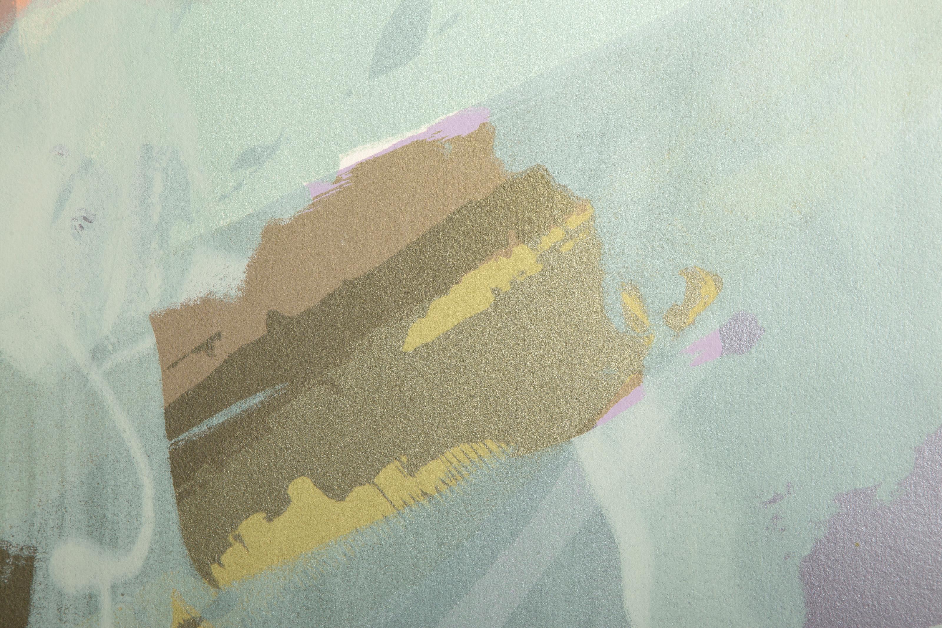 Blue Heron Special, Abstract Expressionist Screenprint by Darryl Hughto For Sale 1