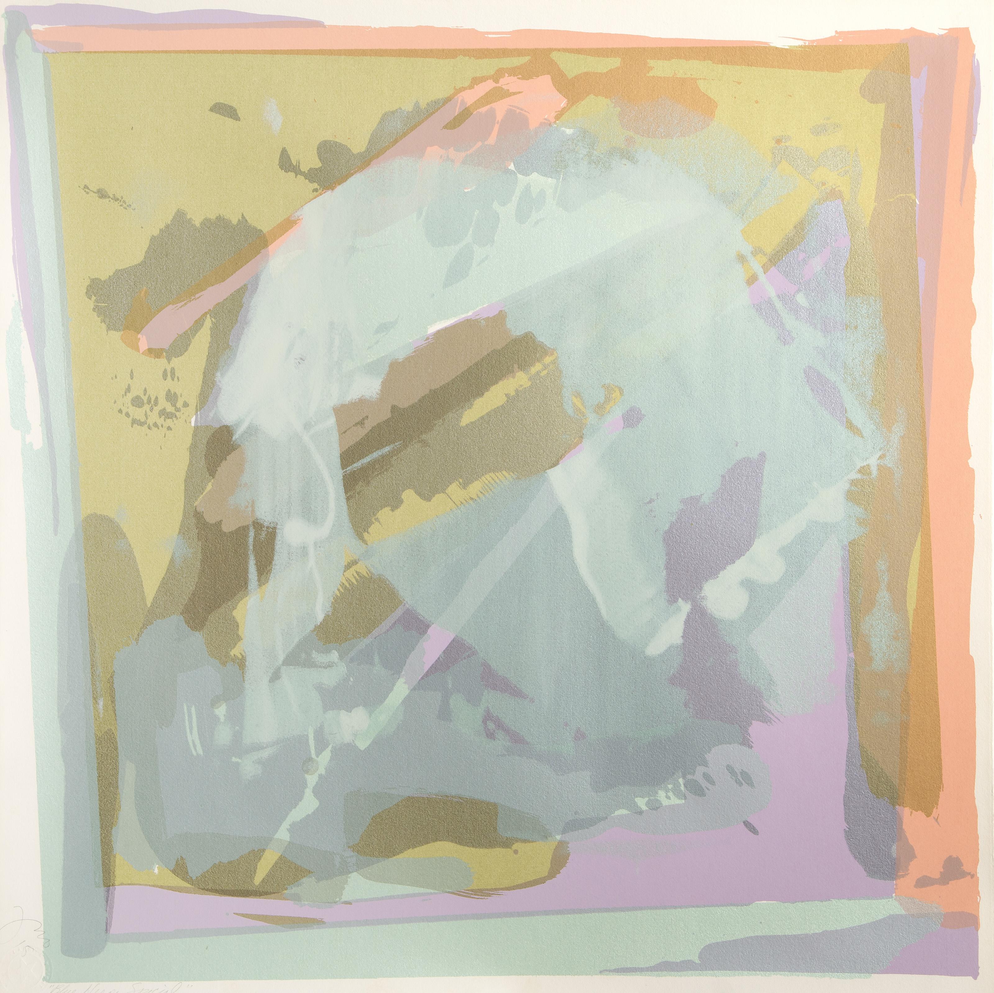 Artist:  Darryl Hughto, American (1943 - )
Title:  Blue Heron Special
Date: circa 1981
Screenprint, signed and titled in pencil
Size: 30 x 29.75 in. (76.2 x 75.57 cm)