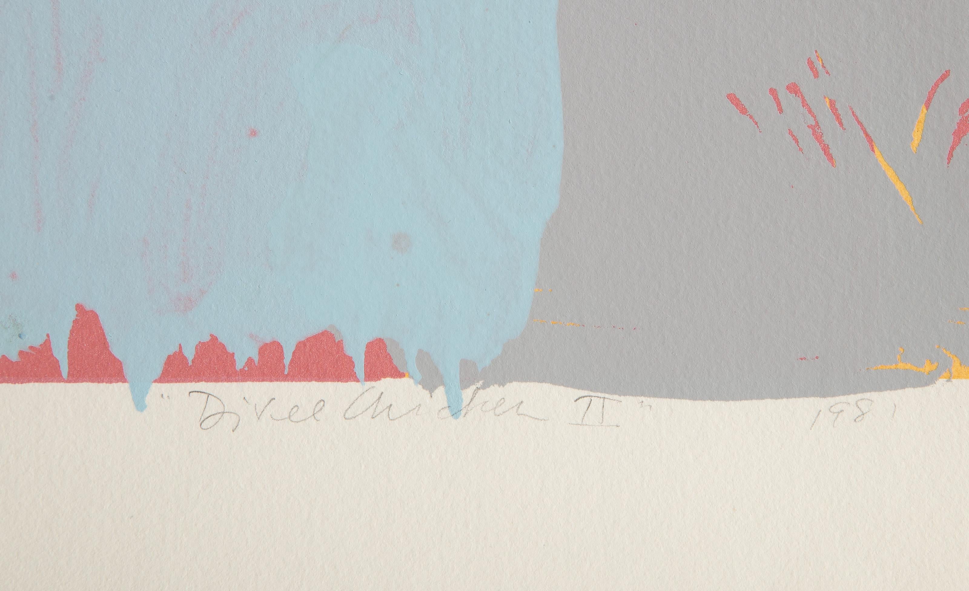 Devil Chicken II, Abstract Screenprint w/ Acrylic Paint by Darryl Hughto For Sale 3