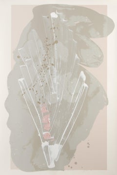 Good Earth Pink III, serigrafia astratta colorata a mano di Darryl Hughto