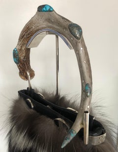 Silver Fox with Morenci Turquoise Handbag