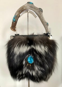Silver Fox with Morenci Turquoise Handbag