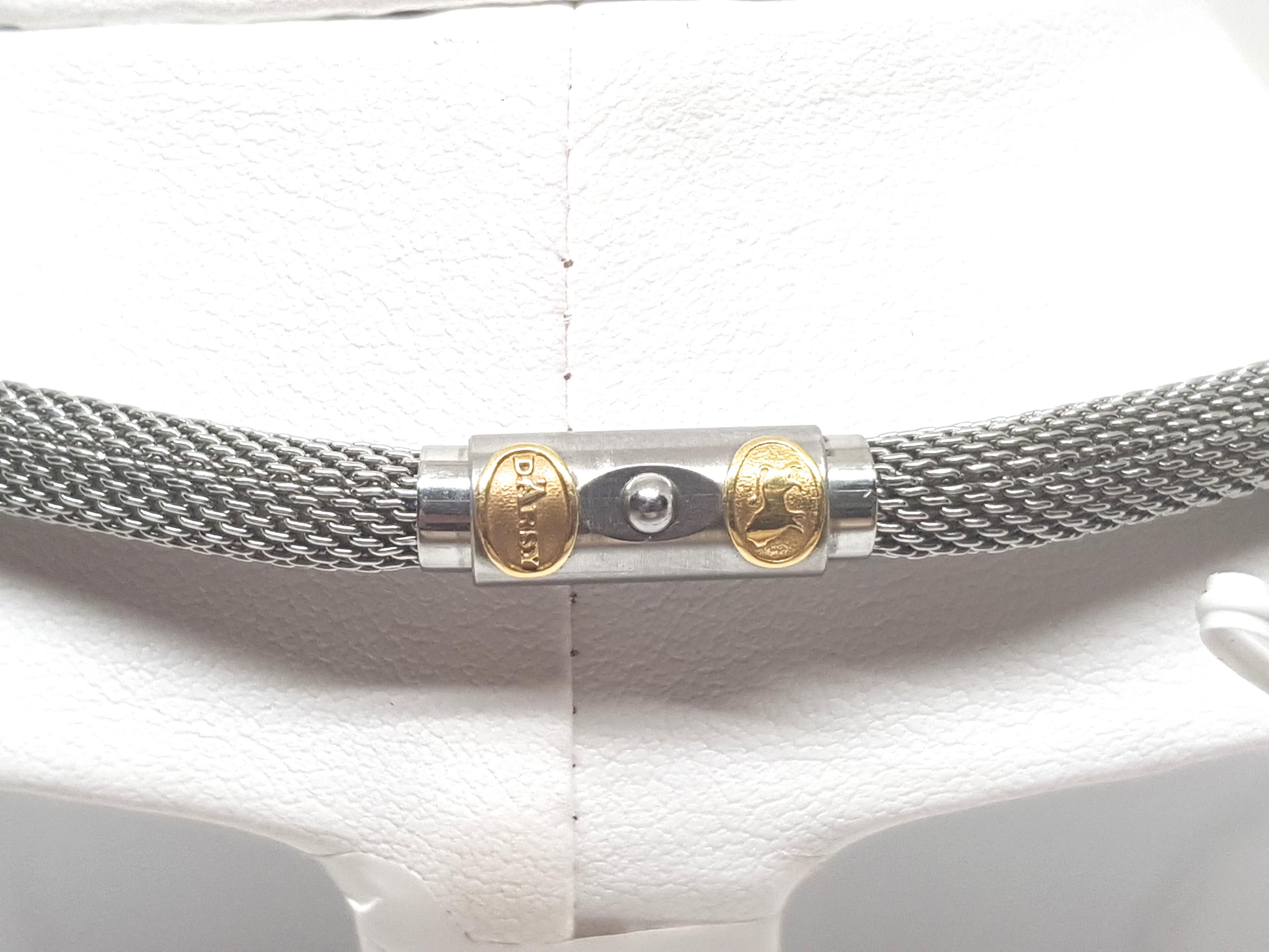 Darsy Yellow Gold Steel White Diamond Necklace Pendant Original 1
