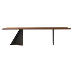 Dart Dining Table in Mahogany and Black Steel