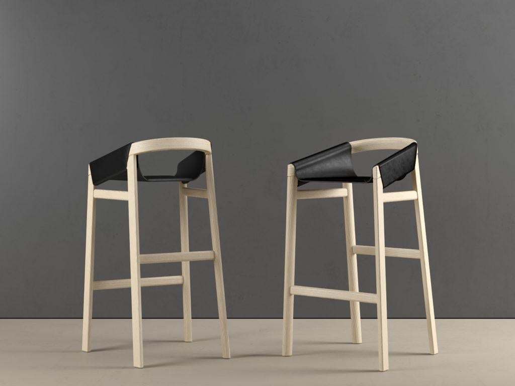 Taburete de bar Dartagnan Sbiancata Fresno by Haymann Editions Posmoderno en venta