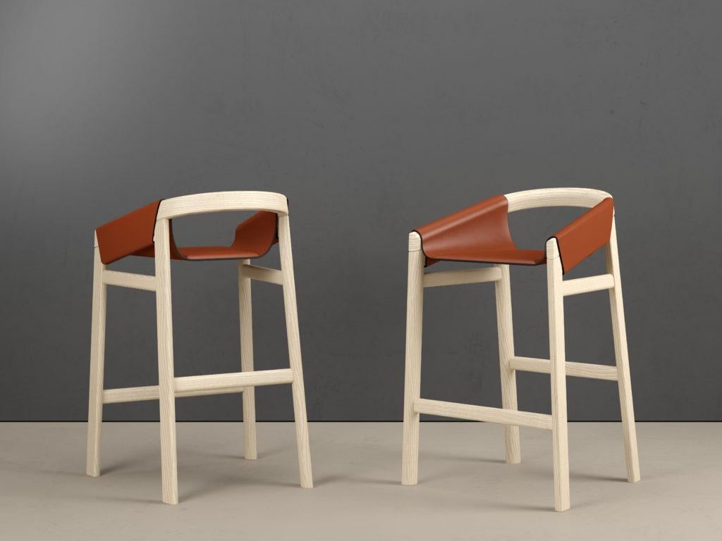 Dartagnan Sbiancata Ash Counter Stool by Haymann Editions
Dimensions: D 53.5 x W 50.5 x H 80.5 cm.
Materials: Rosso Bulgaro leather, Sbiancata ash.

Available in different ash finishes and leather options. Please contact us.

With its commitment to