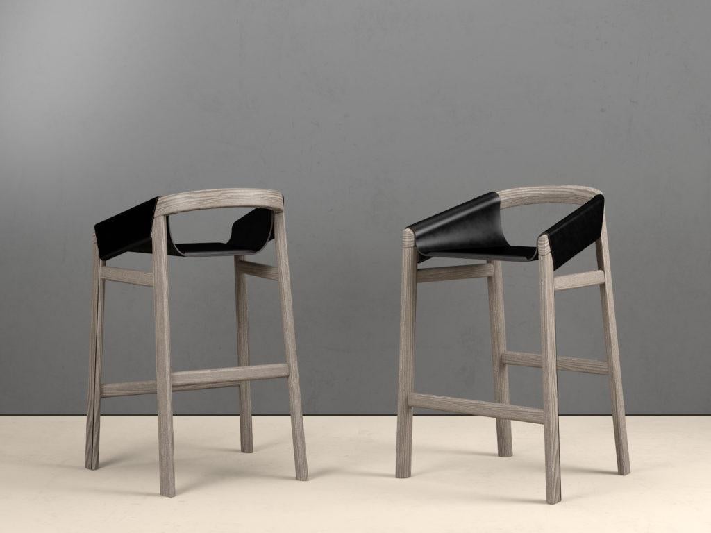 Other Dartagnan Sbiancata Ash Counter Stool by Haymann Editions For Sale