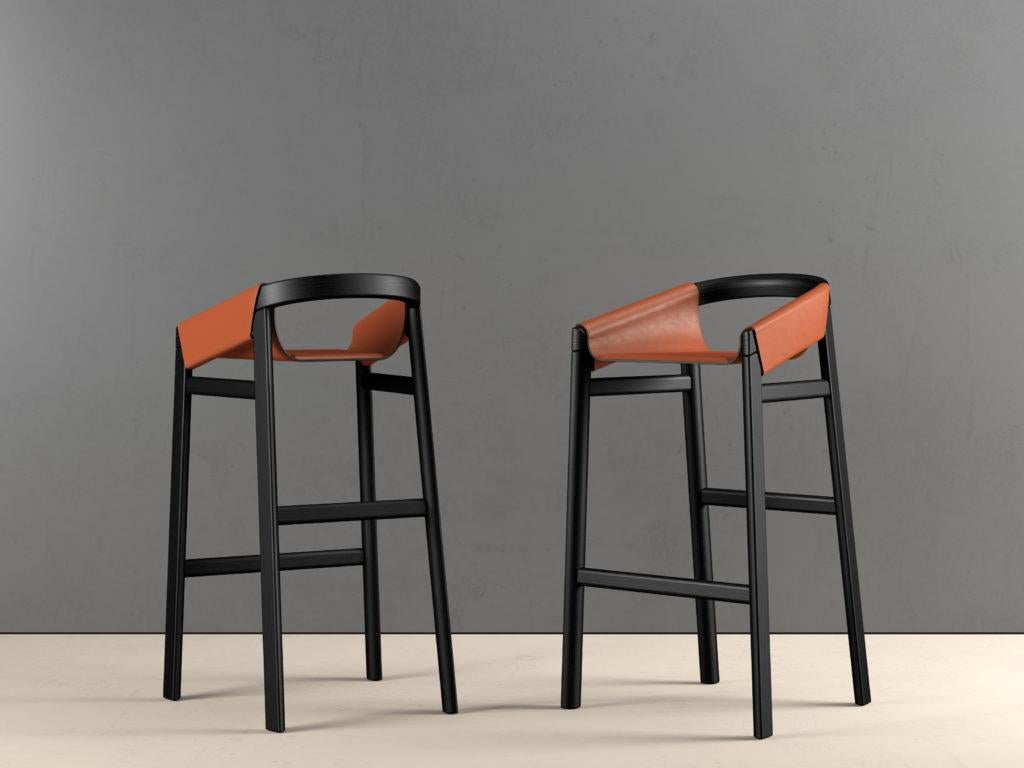 Taburete de bar Dartagnan Tinto Ebano Fresno by Haymann Editions en Nuevo estado para la venta en Geneve, CH