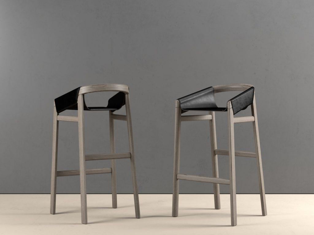 Dartagnan Tinto Grigio 1 Ash Bar Stool by Haymann Editions
Dimensions: D 53.5 x W 50.5 x H 95.5 cm.
Materials: Nero leather, Tinto Grigio 1 ash.

Available in different ash finishes and leather options. Please contact us.

With its commitment to get
