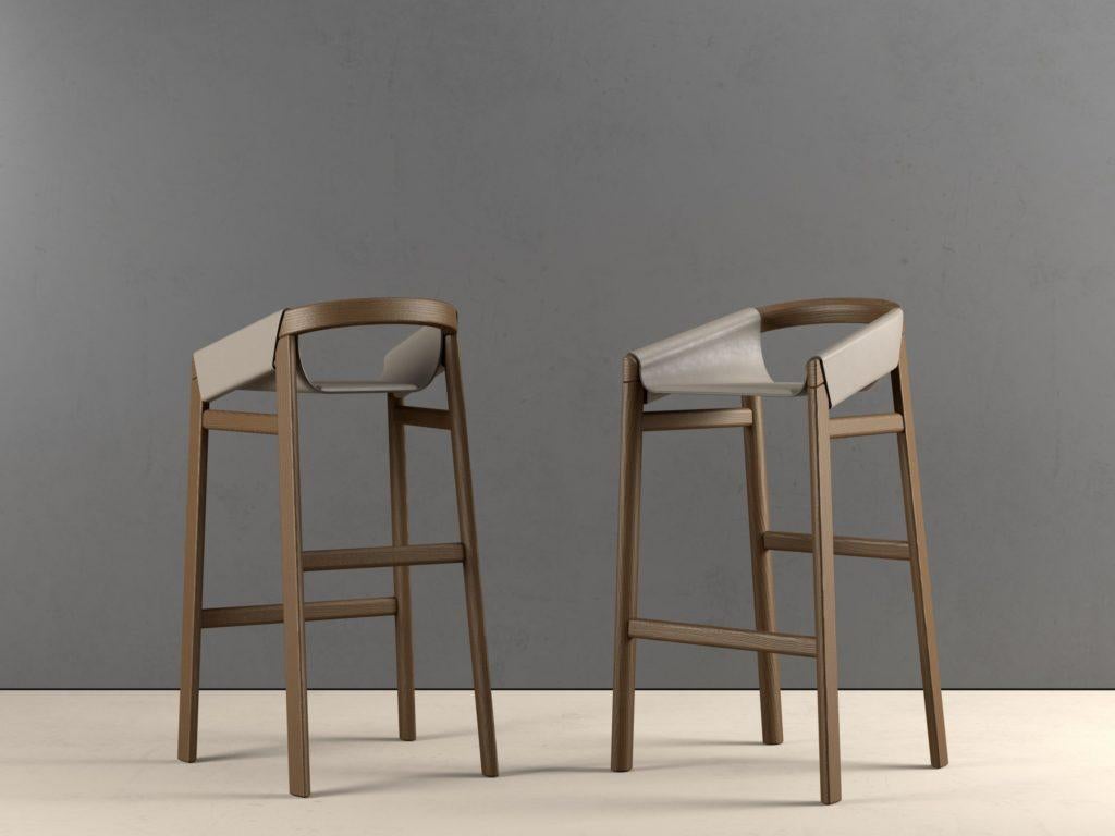 Postmoderne Tabouret de bar Dartagnan Tinto Noce par Haymann Editions en vente