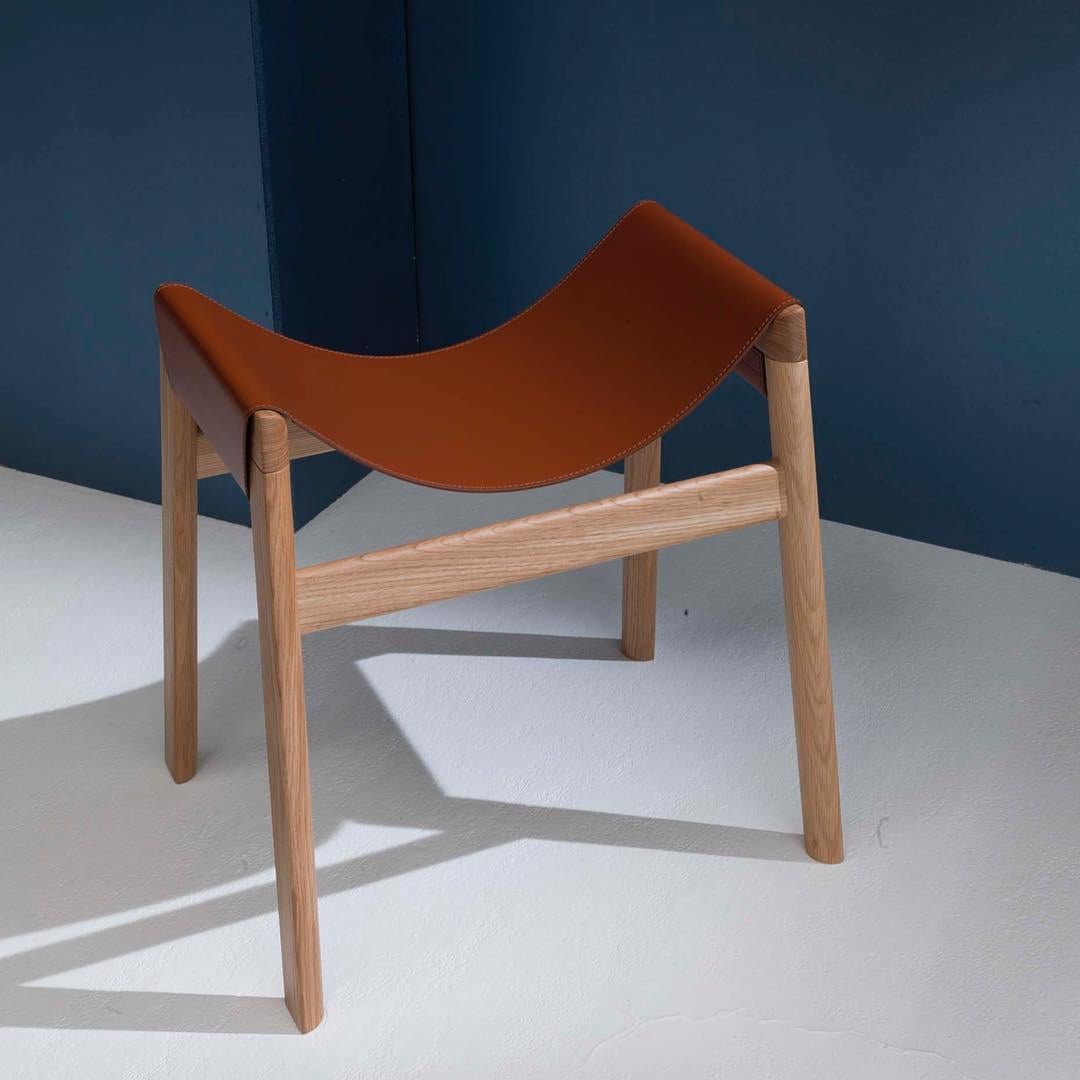 Post-Modern Dartagnan Tinto Rovere Ash Stool by Haymann Editions For Sale