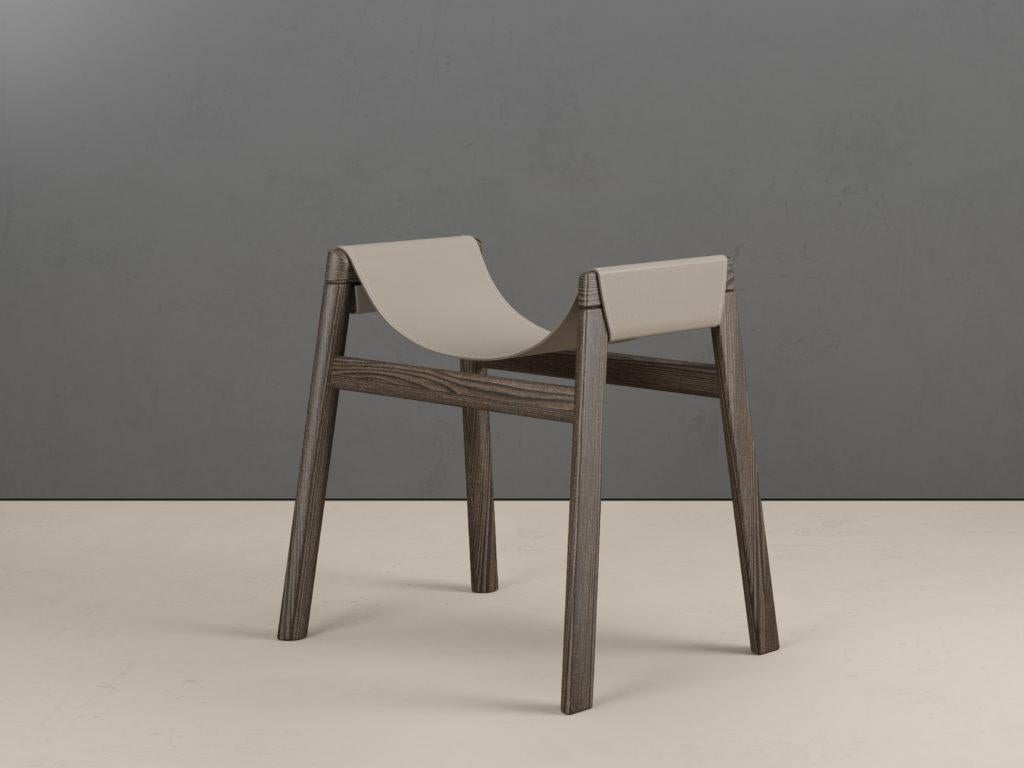 Contemporary Dartagnan Tinto Rovere Ash Stool by Haymann Editions For Sale