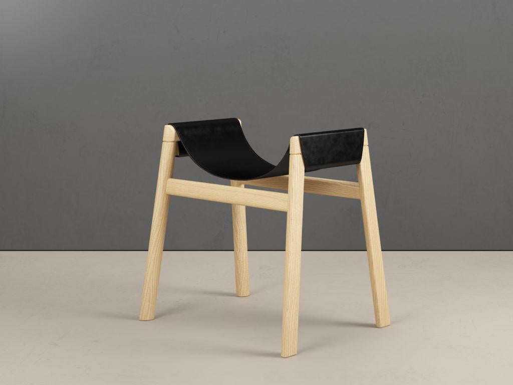 Dartagnan Tinto Rovere Ash Stool by Haymann Editions For Sale 1