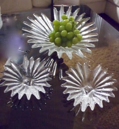 Dartington UK Lead Crystal, Design Anita Harris 3-Piece 1980 Palm Collection
