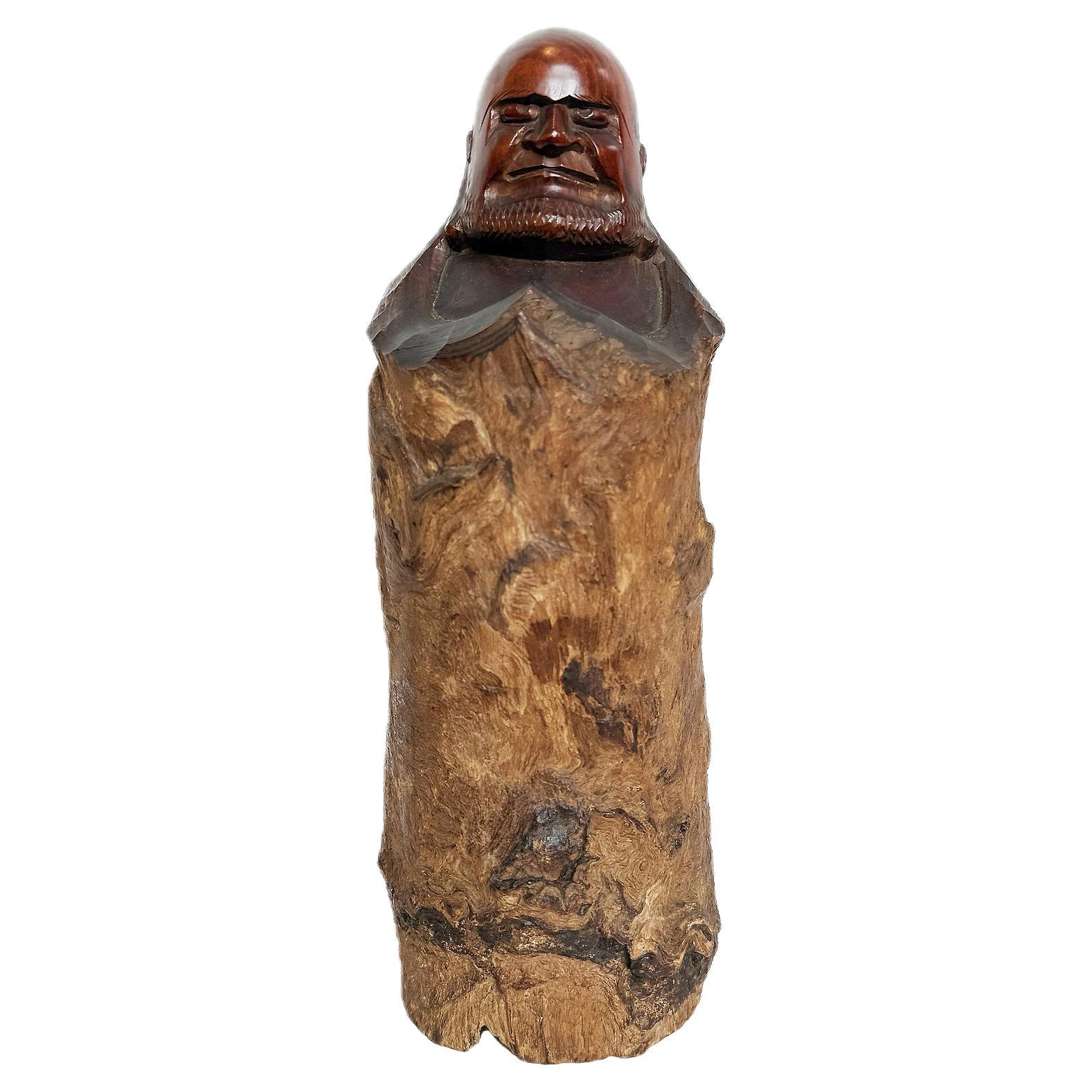 Daruma, Japonais, Wood Wood sculpté, milieu du 20e siècle