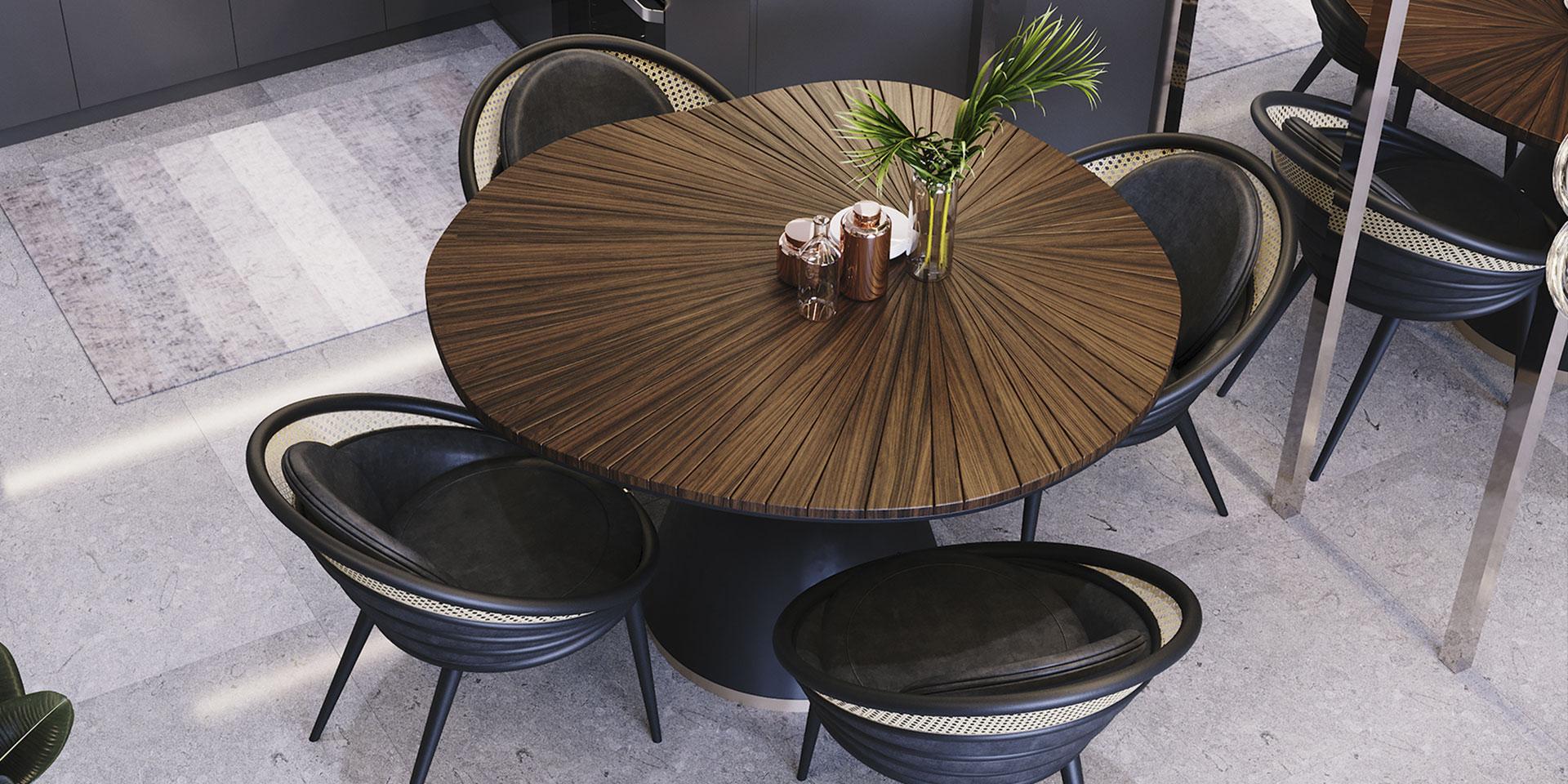 Contemporary Darvaza Dining Table by Alma de Luce For Sale