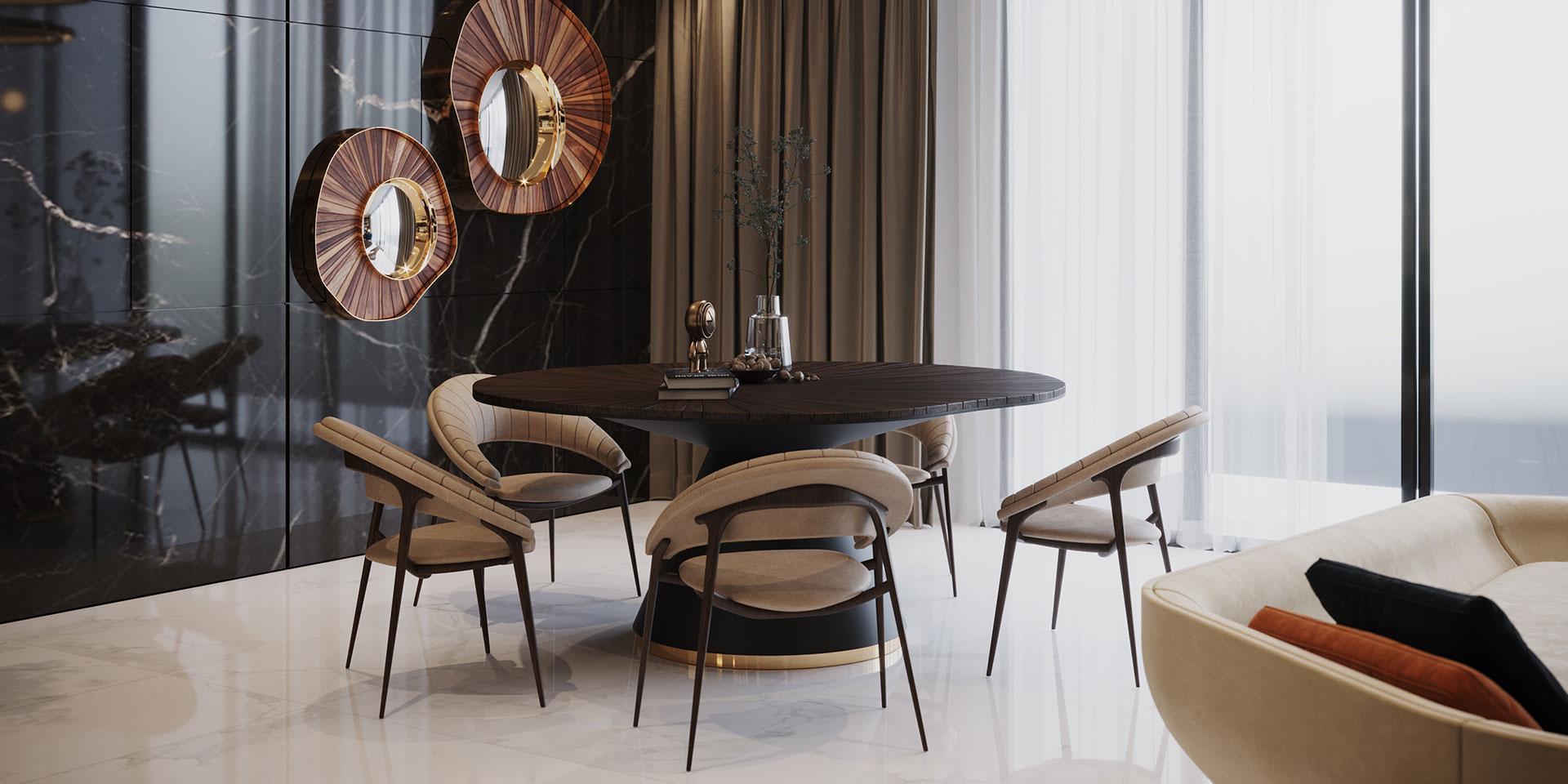 Nickel Darvaza Dining Table by Alma de Luce For Sale