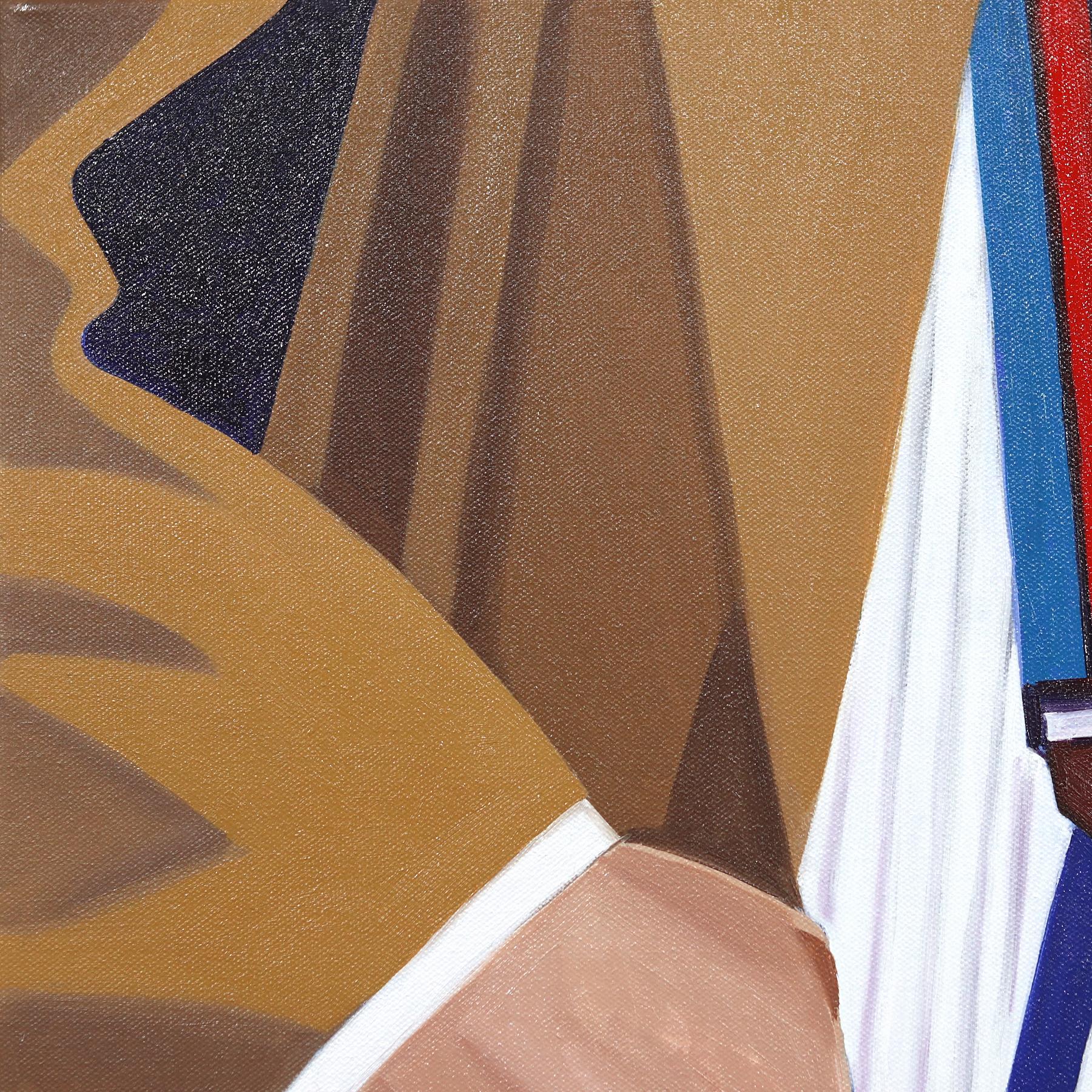 Hombre Clásico - Arte de Moda Masculino Contemporáneo Marrón y Beige - Painting Arte pop de Darwin Estacio Martinez