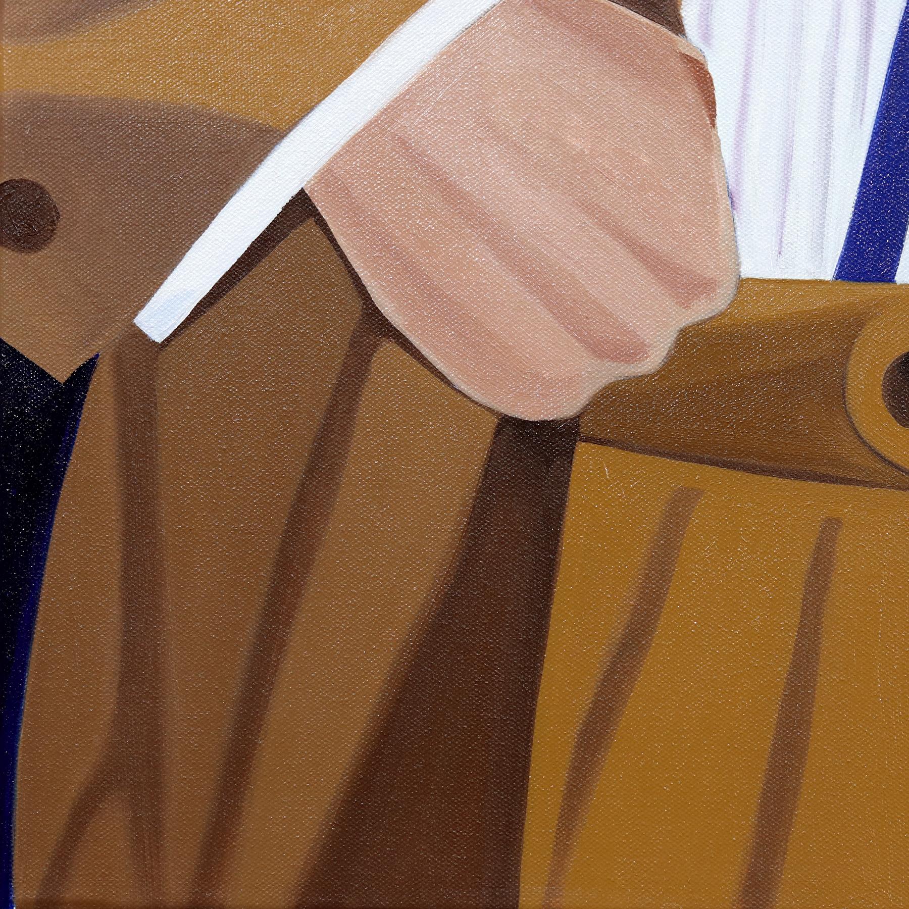 Hombre Clásico - Arte de Moda Masculino Contemporáneo Marrón y Beige en venta 3