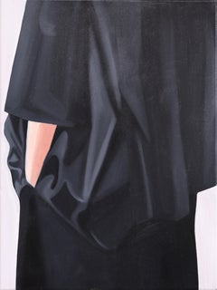 Folds in Black - Original Contemporary Figurative Fashion Inspired Oil Painting