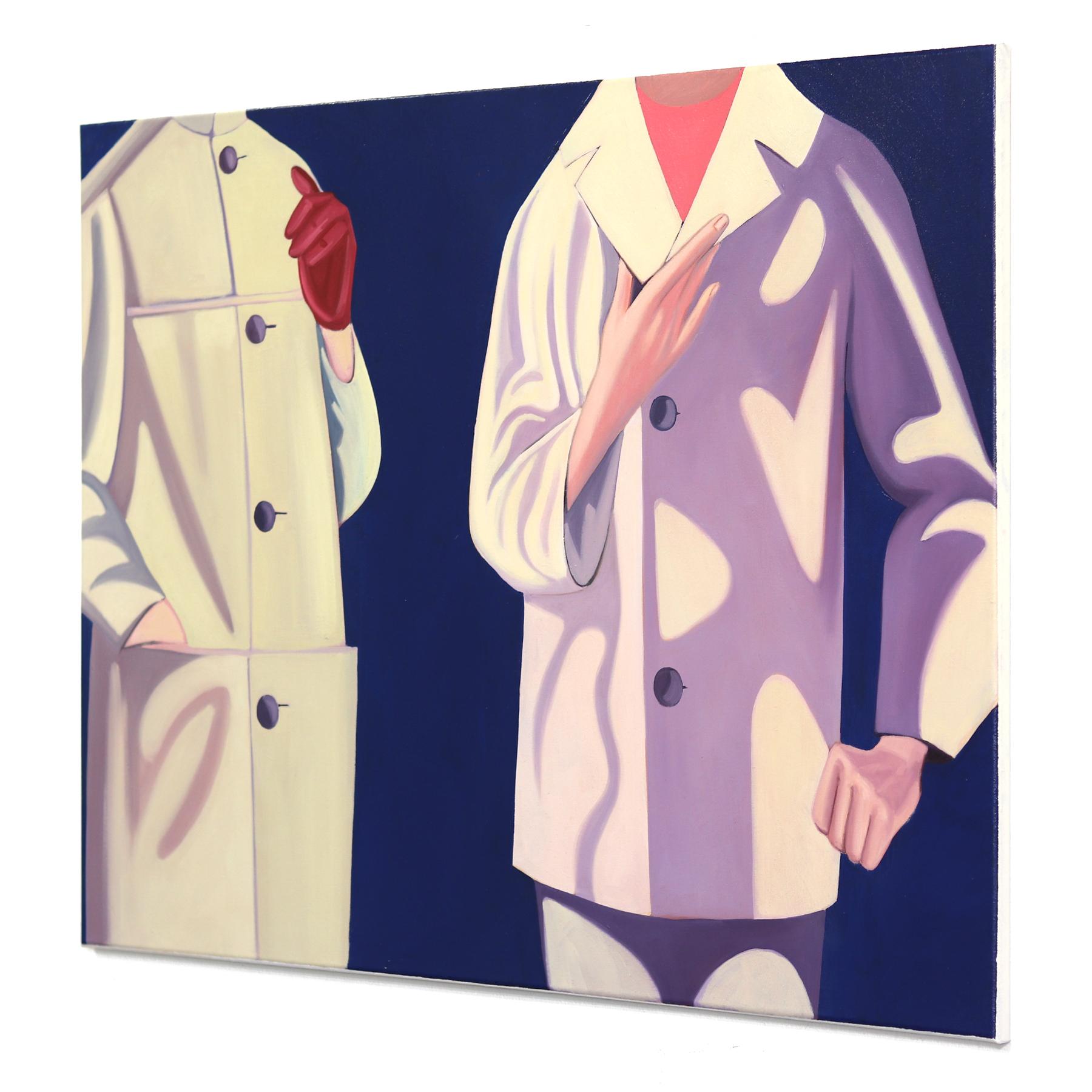 Ladies in Waiting - Original Moody Contemporary Abstract Figurative Fashion Art im Angebot 3