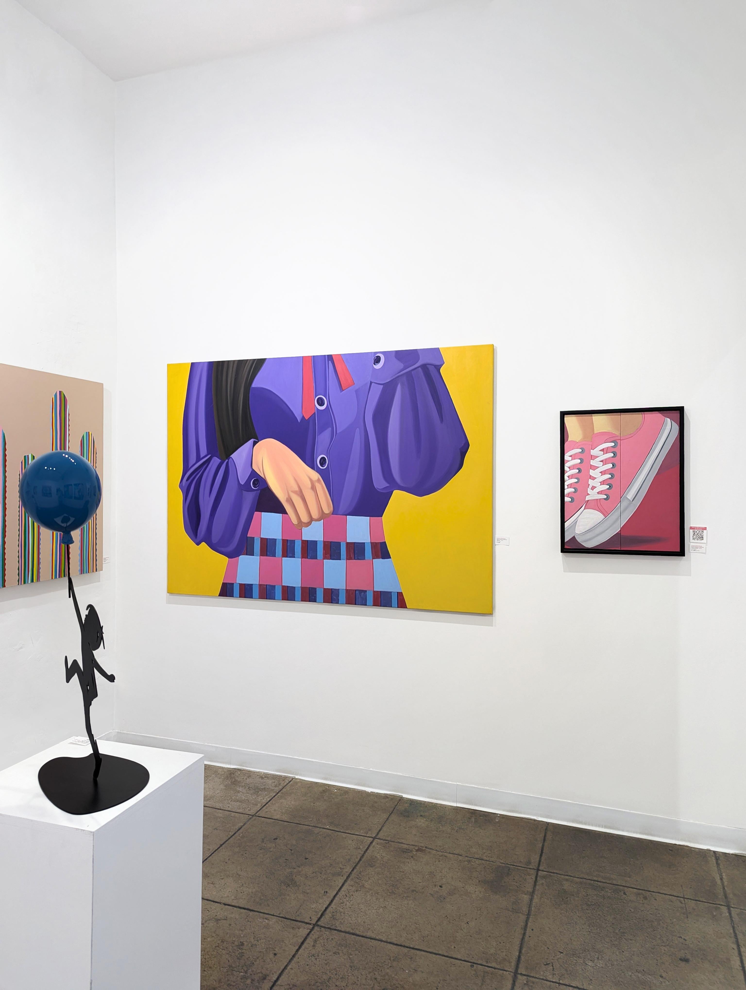 Tennisschuhe - Gerahmtes Contemporary Pink Figurative Mode Schuhe Diptychon Kunstwerk im Angebot 4