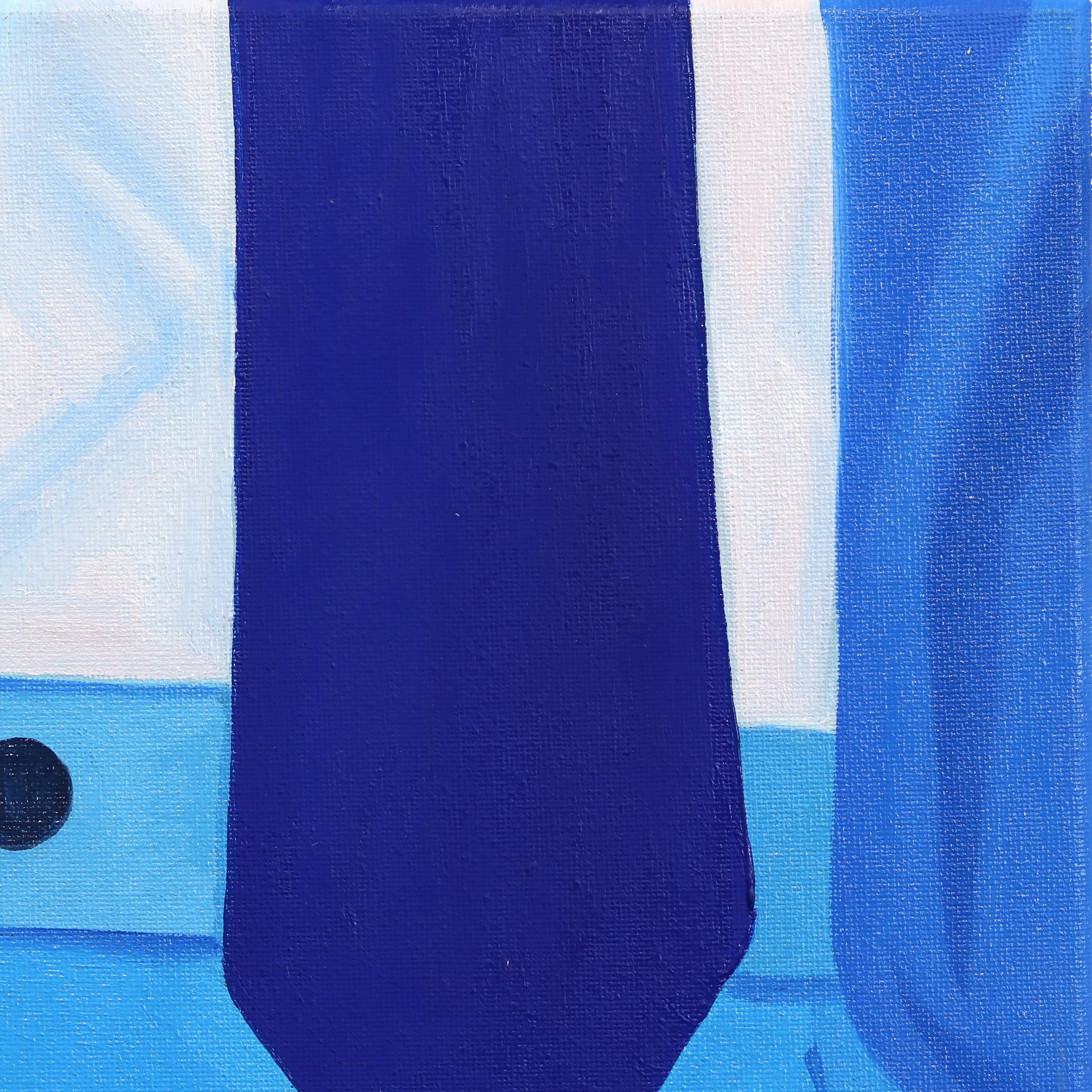 The Man in Blue - Pop Art Minimalist Figurative Original Artwork on Canvas For Sale 4