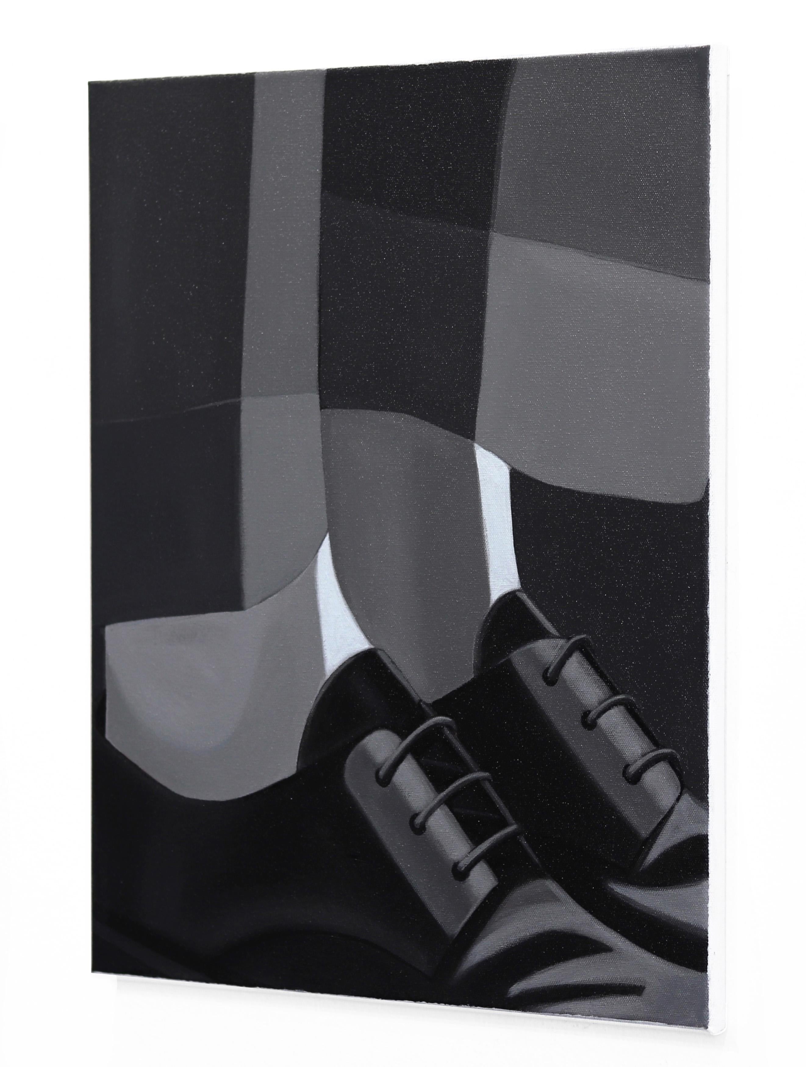 The White Socks - Pop Art Minimalist Monochrome Original Artwork on Canvas For Sale 3
