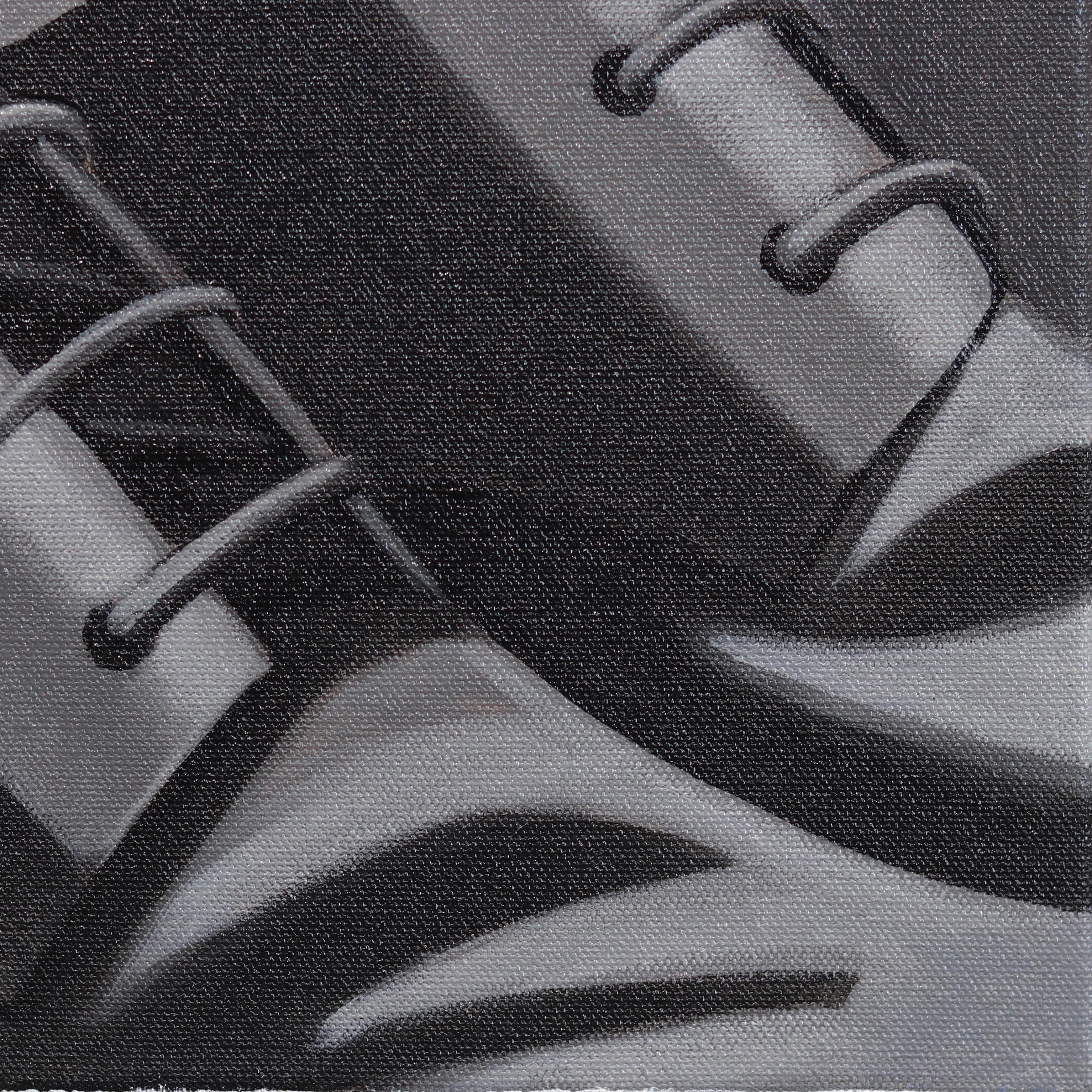 The White Socks - Pop Art Minimalist Monochrome Original Artwork on Canvas For Sale 7