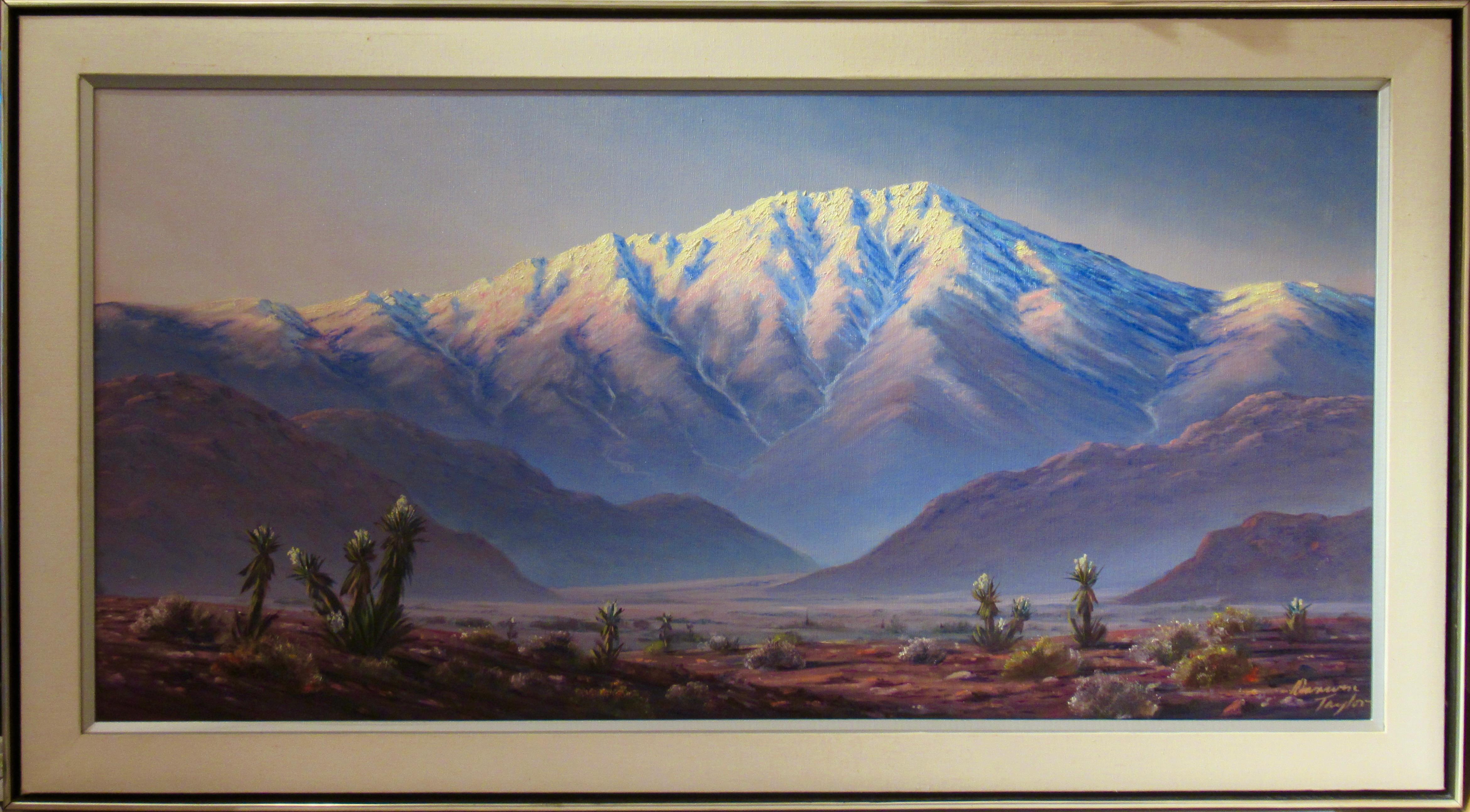 Landscape Painting di Darwin Taylor - "Picco di San Jacinto" Grande dipinto a olio su tela.