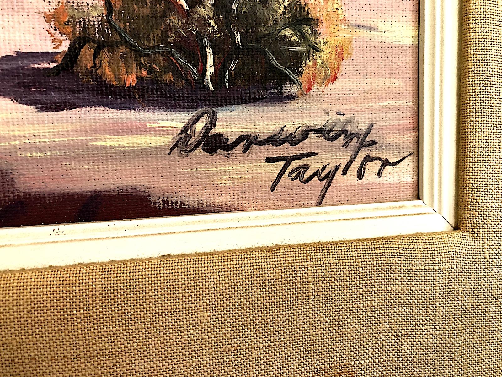 Paysage désertique avec arbres à fumée - Modernisme américain Painting par Darwin Y. Taylor