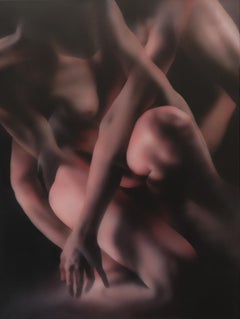 Selves 4. Realistic acrylic painting, Figurative, Dark colors, Young artist
