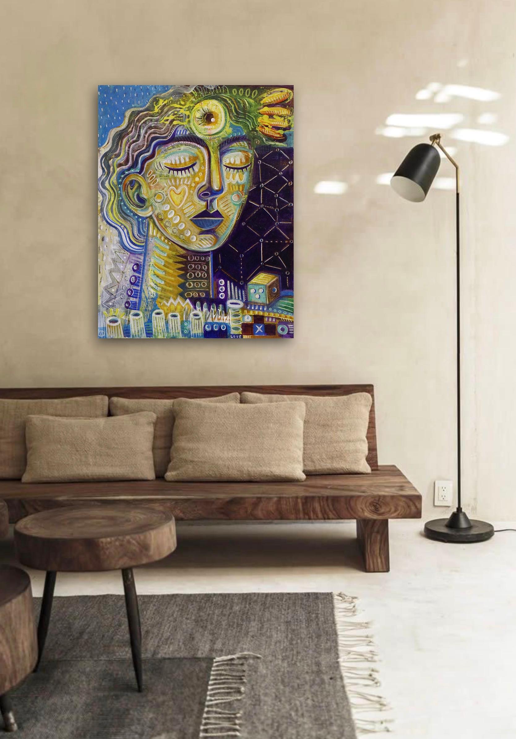 NEURAL CONNECTIONS  - Neo-Expressionist Painting by Darya Kusto