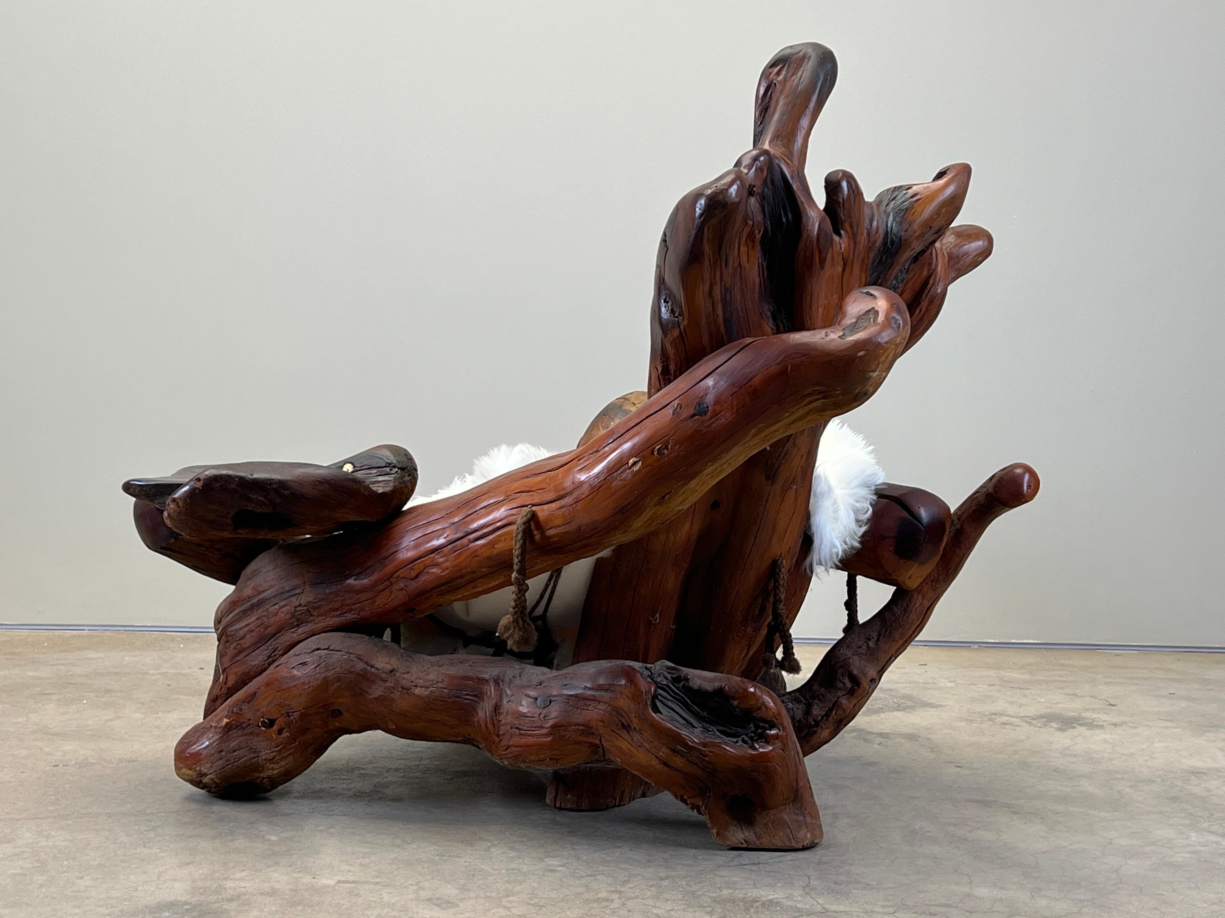Daryl Stokes Redwood Burl Lounge Chair For Sale 6
