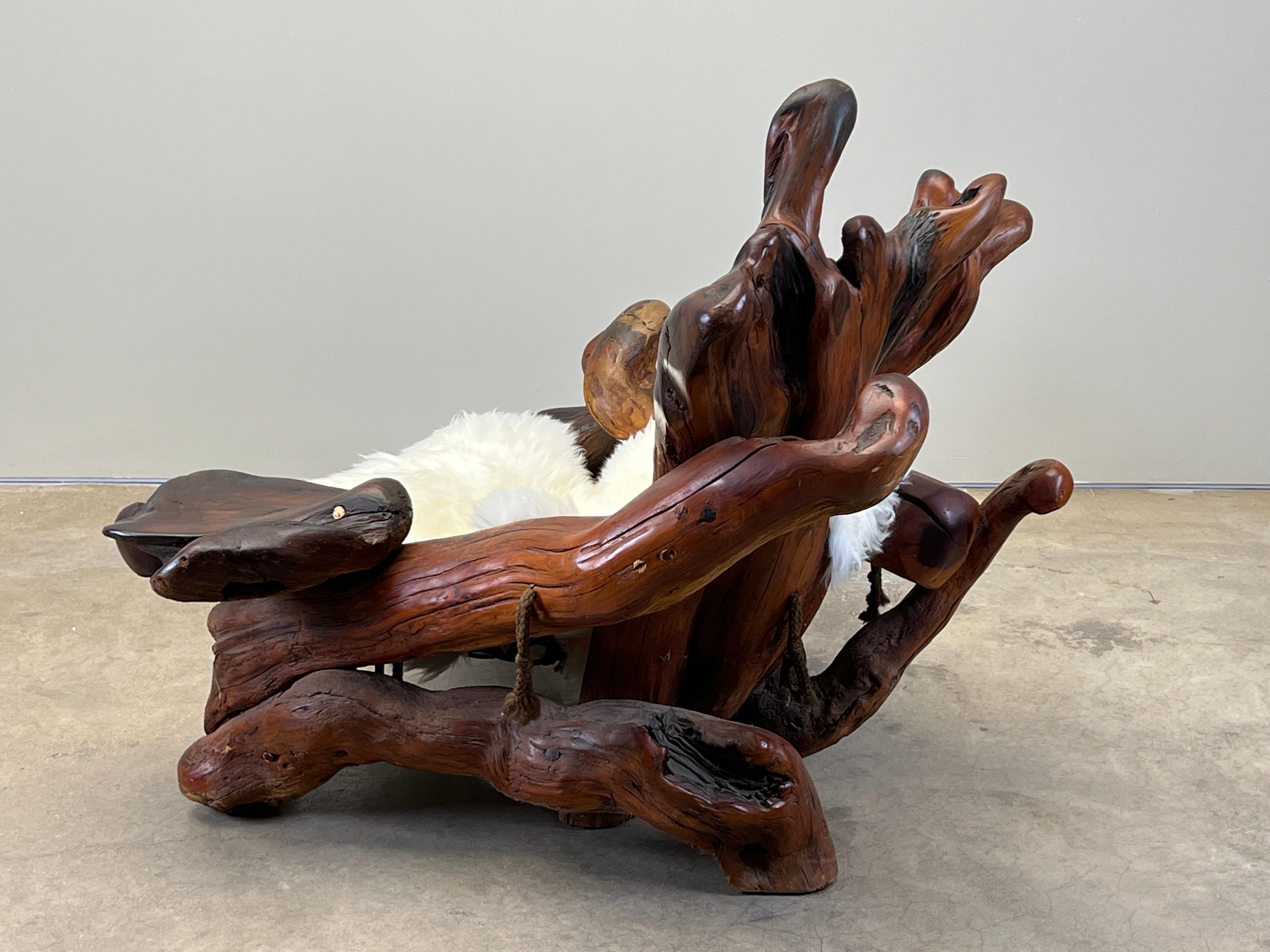 Daryl Stokes Redwood Burl Lounge Chair For Sale 7