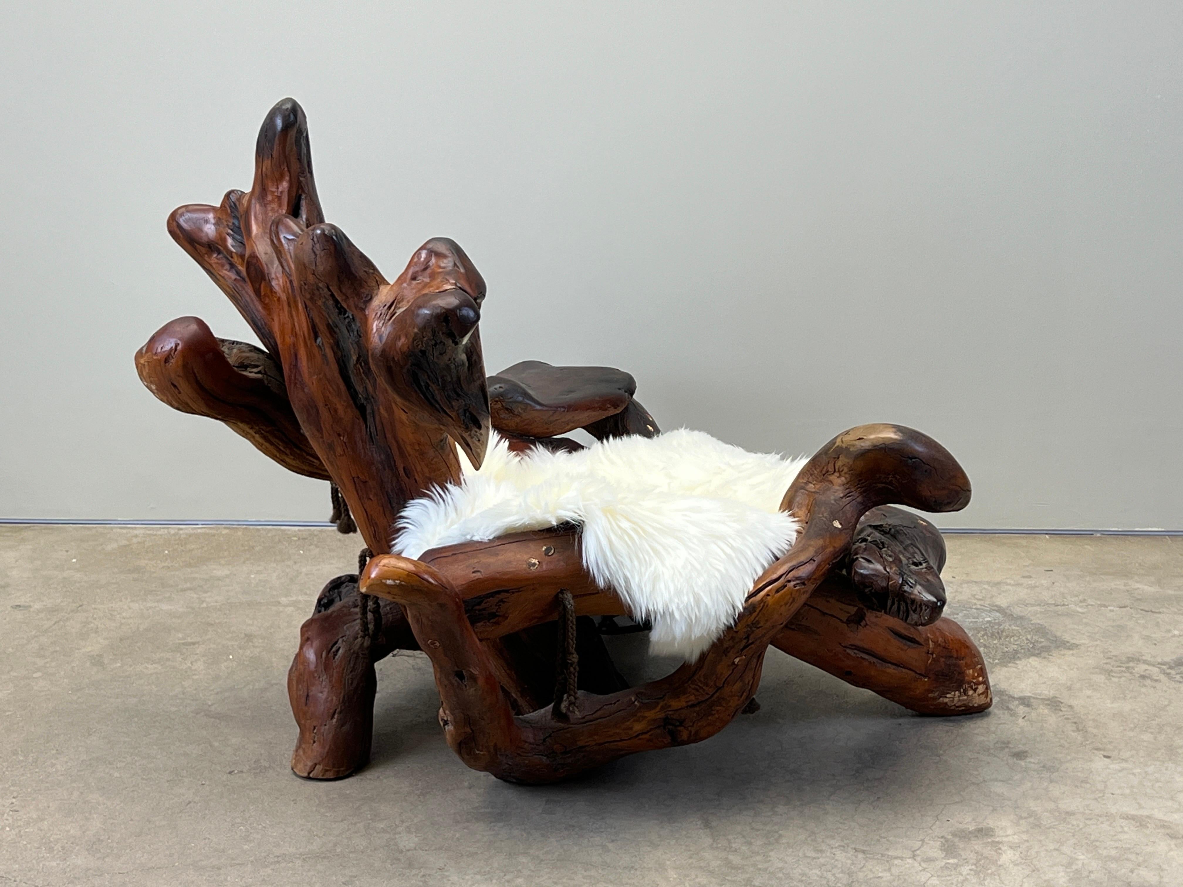 Daryl Stokes Redwood Burl Lounge Chair For Sale 9