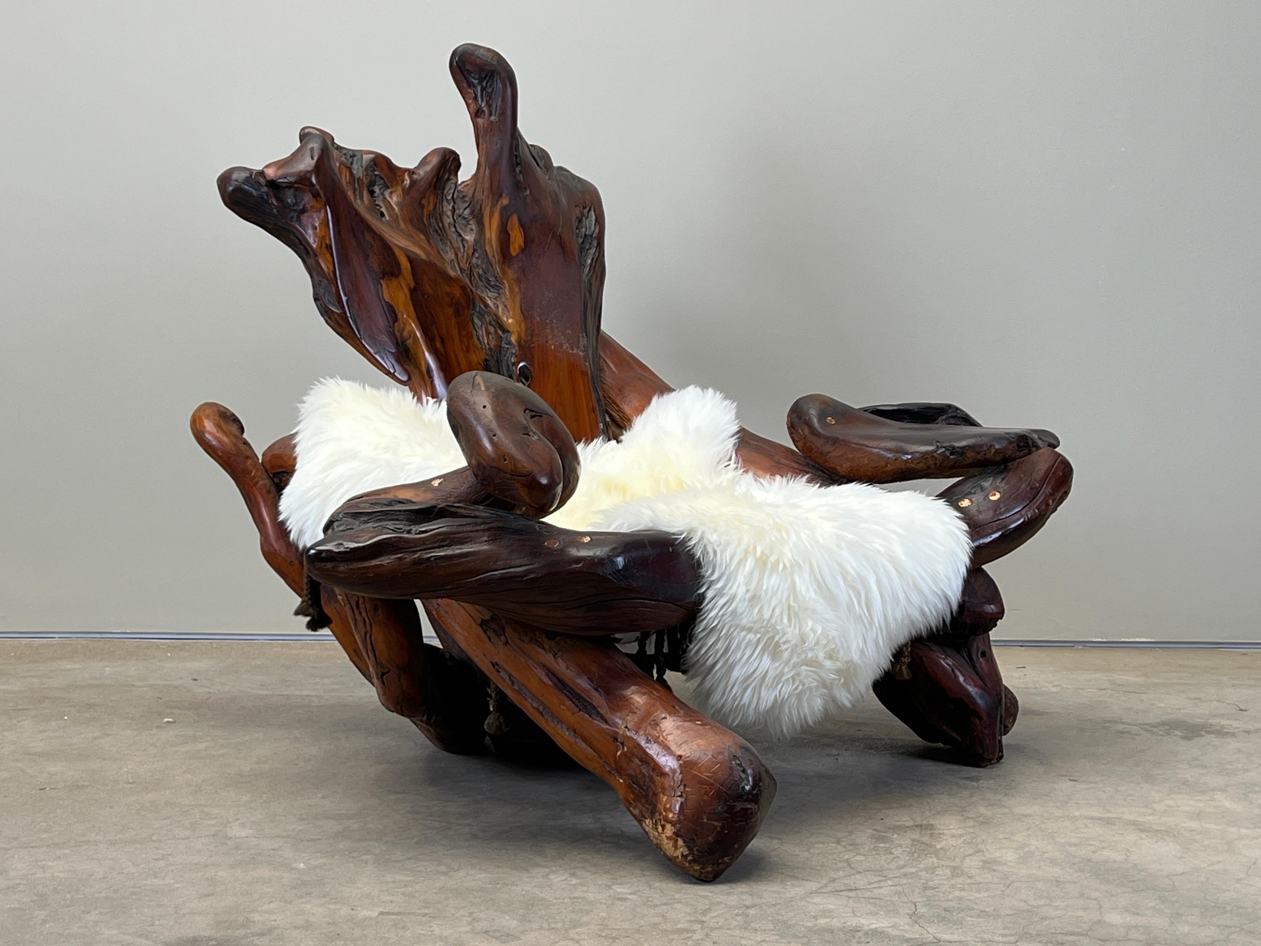 Daryl Stokes Redwood Burl Lounge Chair For Sale 10