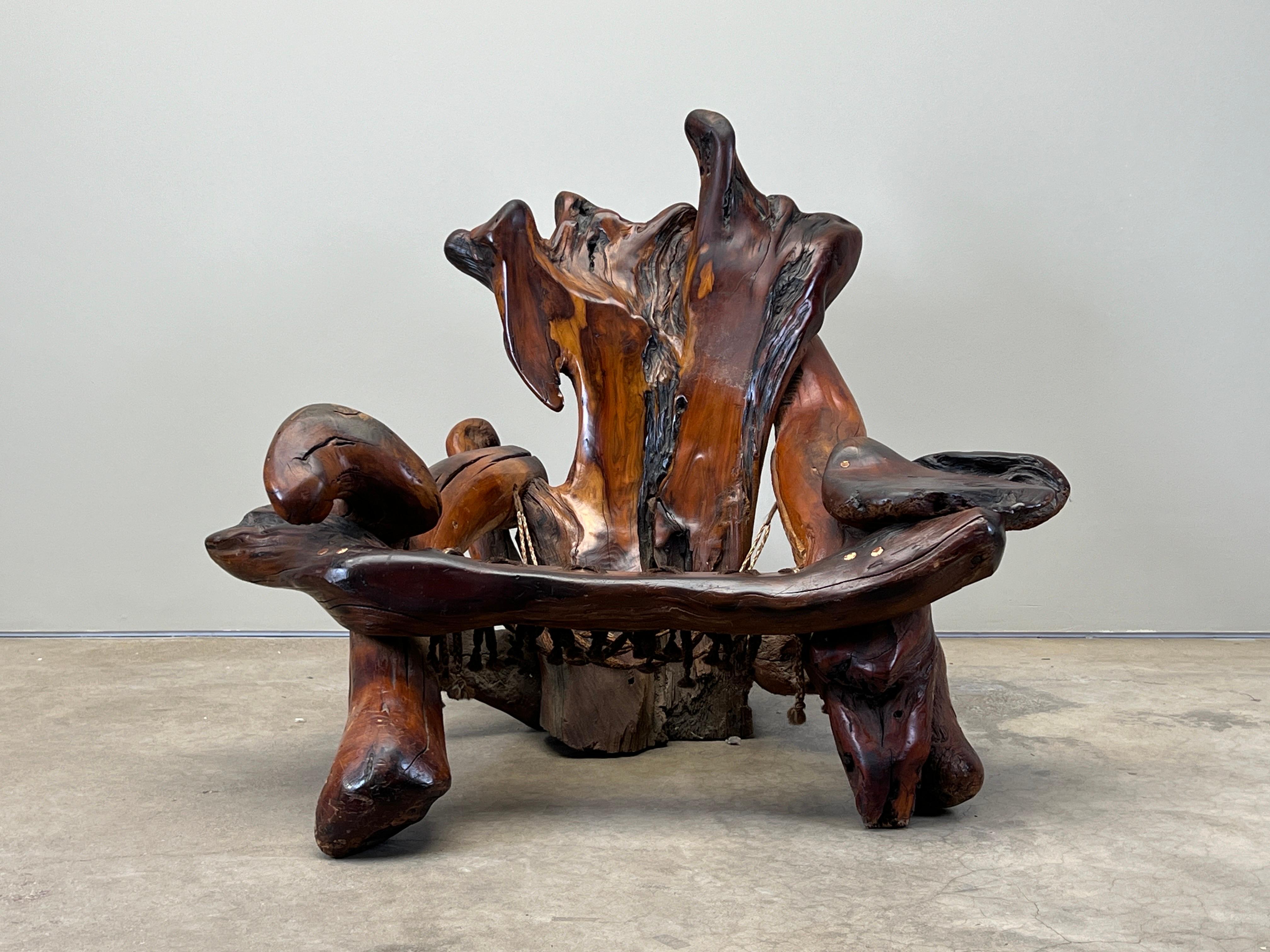 Daryl Stokes Redwood Burl Lounge Chair For Sale 11