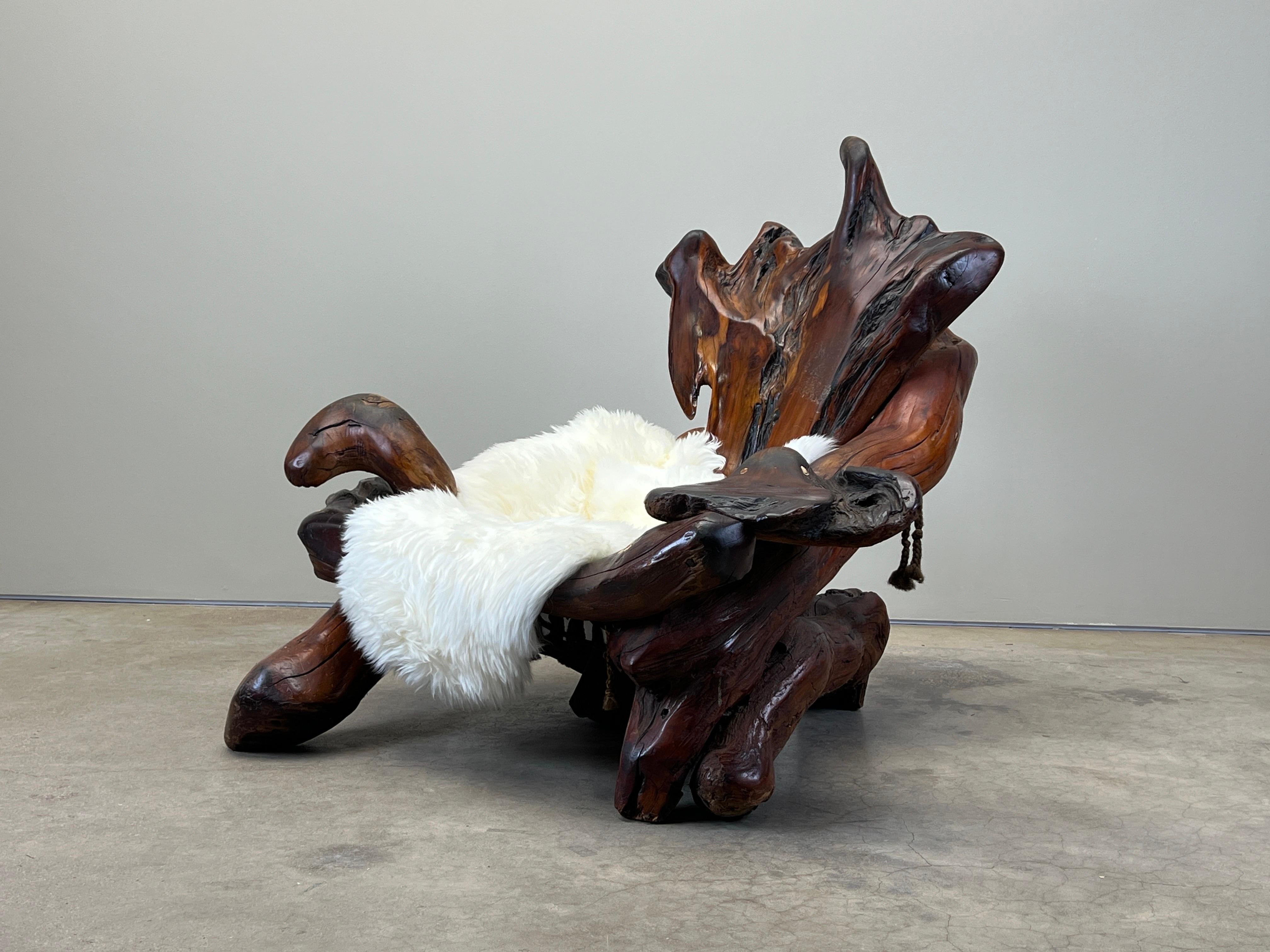 Daryl Stokes Redwood Burl Lounge Chair For Sale 1