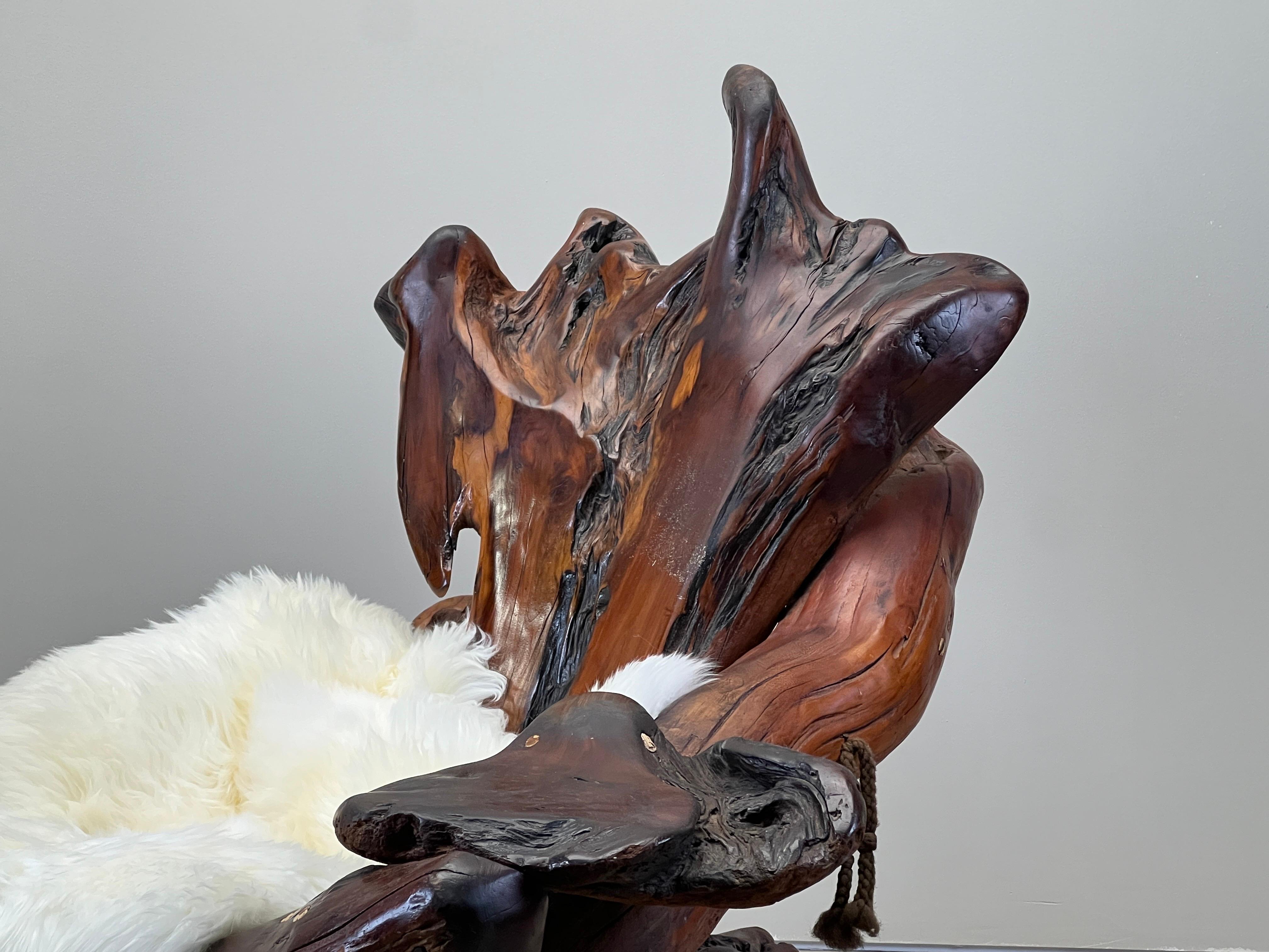 Daryl Stokes Redwood Burl Lounge Chair For Sale 3