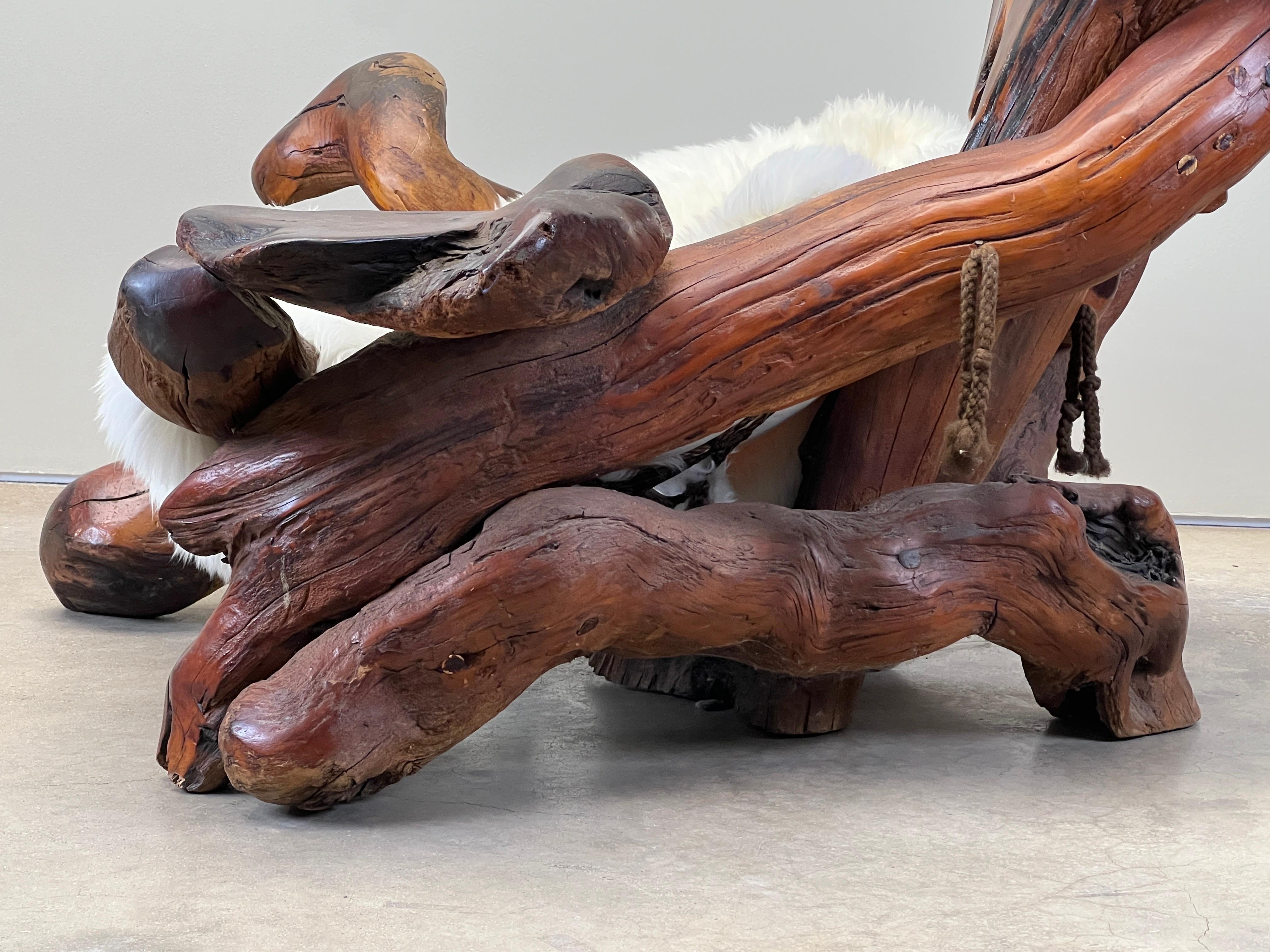 Daryl Stokes Redwood Burl Lounge Chair For Sale 5