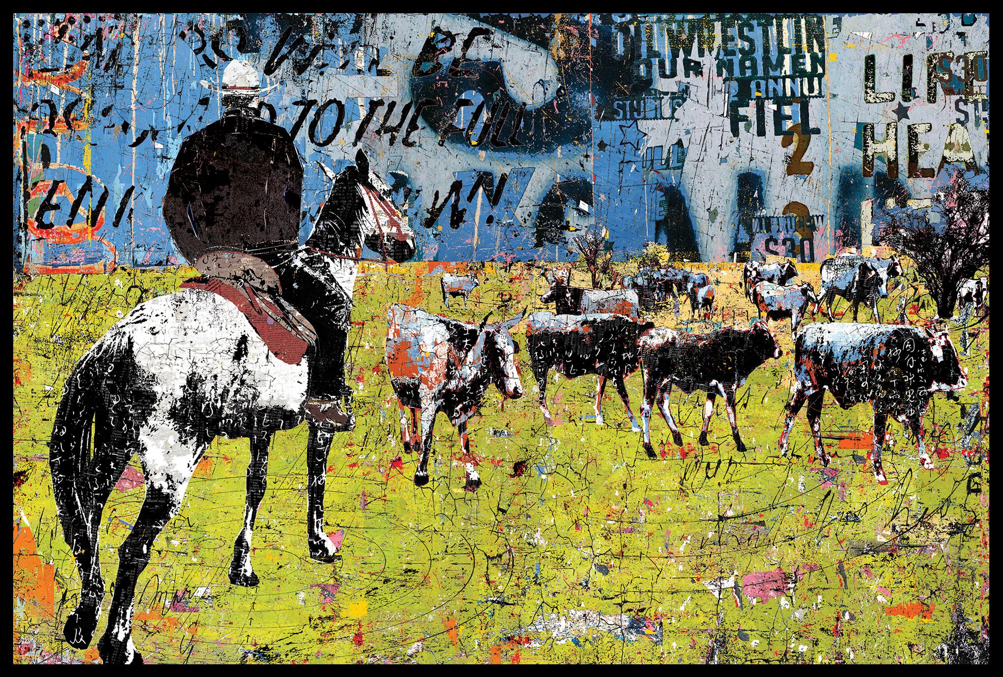 Graffiti Cowboy - Mixed Media Art by Daryl Thetford 