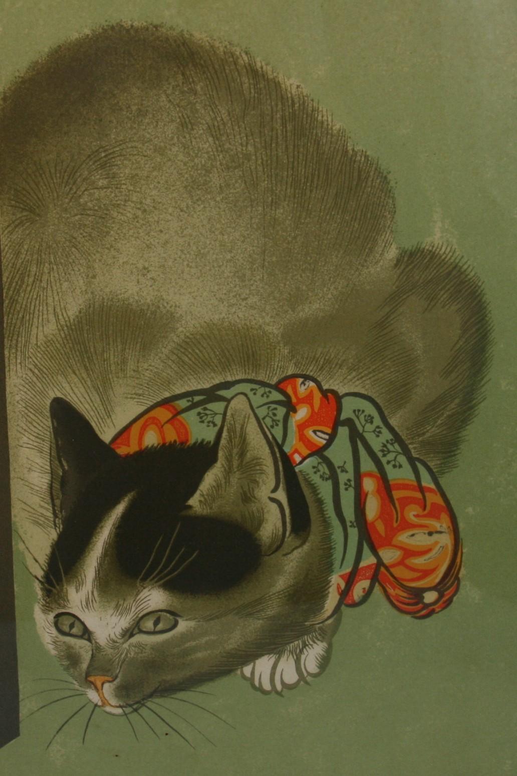 Homage to Oriental Art-Cat Serigraph 5